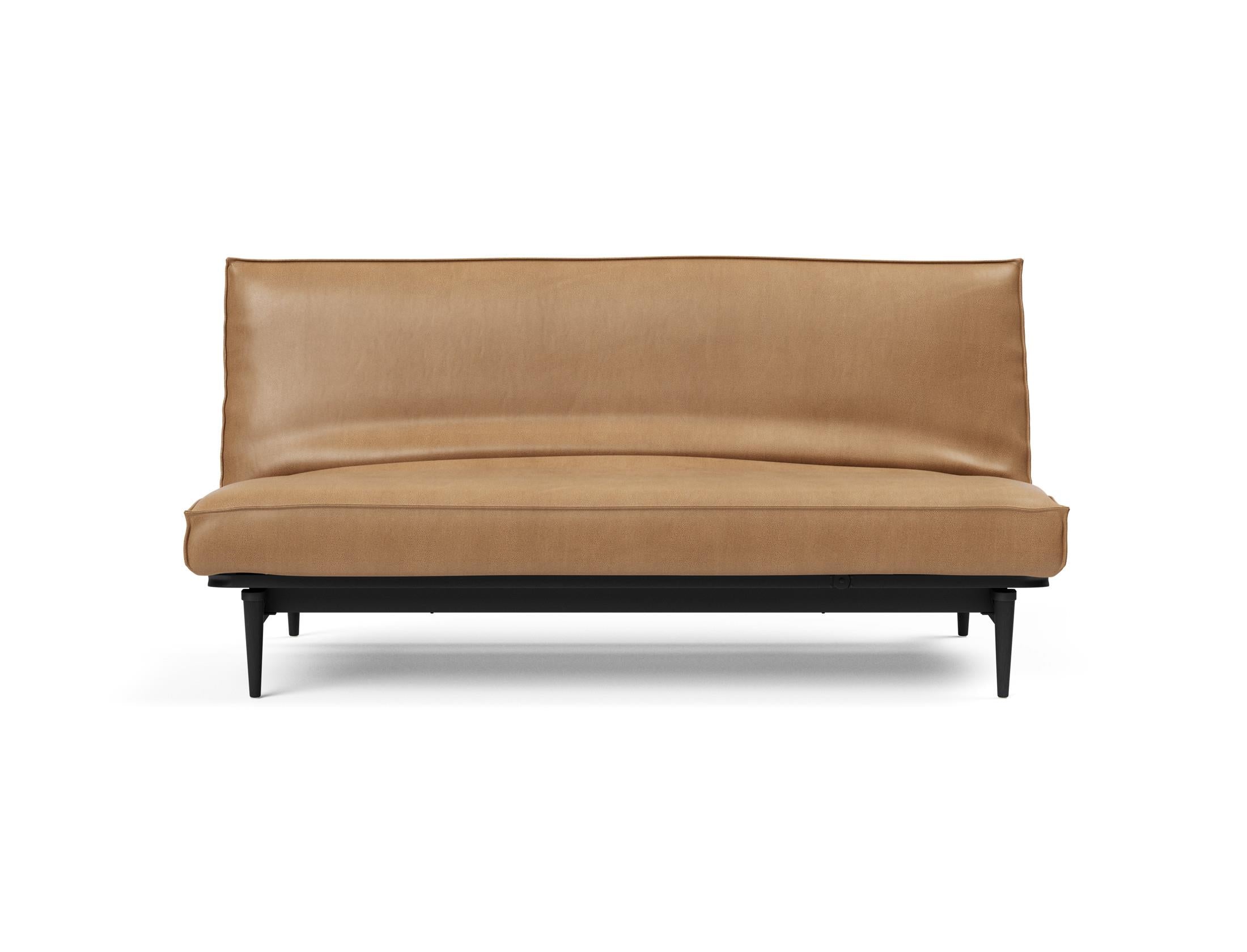 Modernes Colpus Bettsofa 140 in elegantem Schwarz mit Eichenakzenten, perfekt für platzsparende Wohnlösungen und entspannte Stunden.