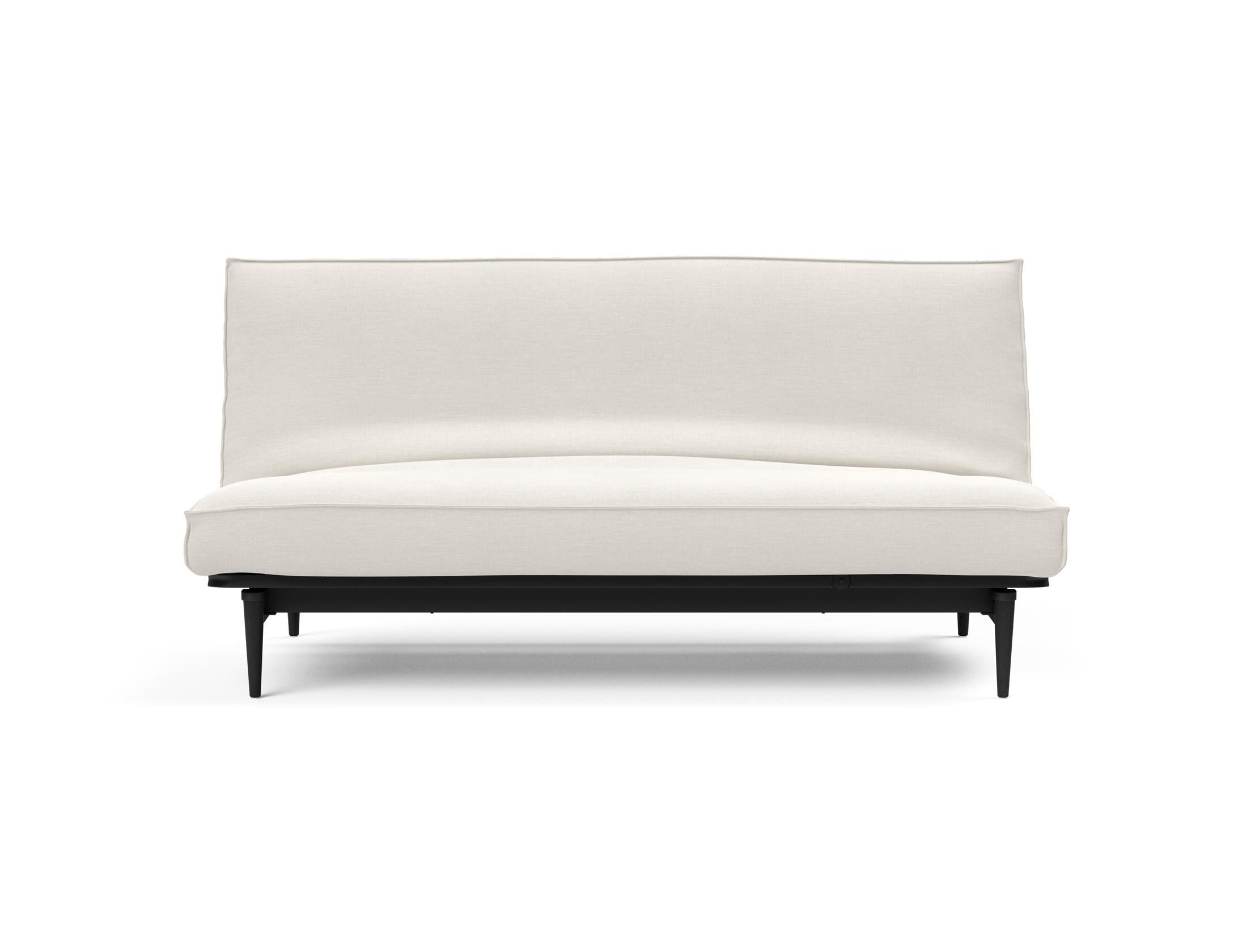 Elegantes Bettsofa Colpus 140 in Schwarz mit Eiche-Elementen, perfekt für stilvolle Wohnräume und entspannte Nächte.