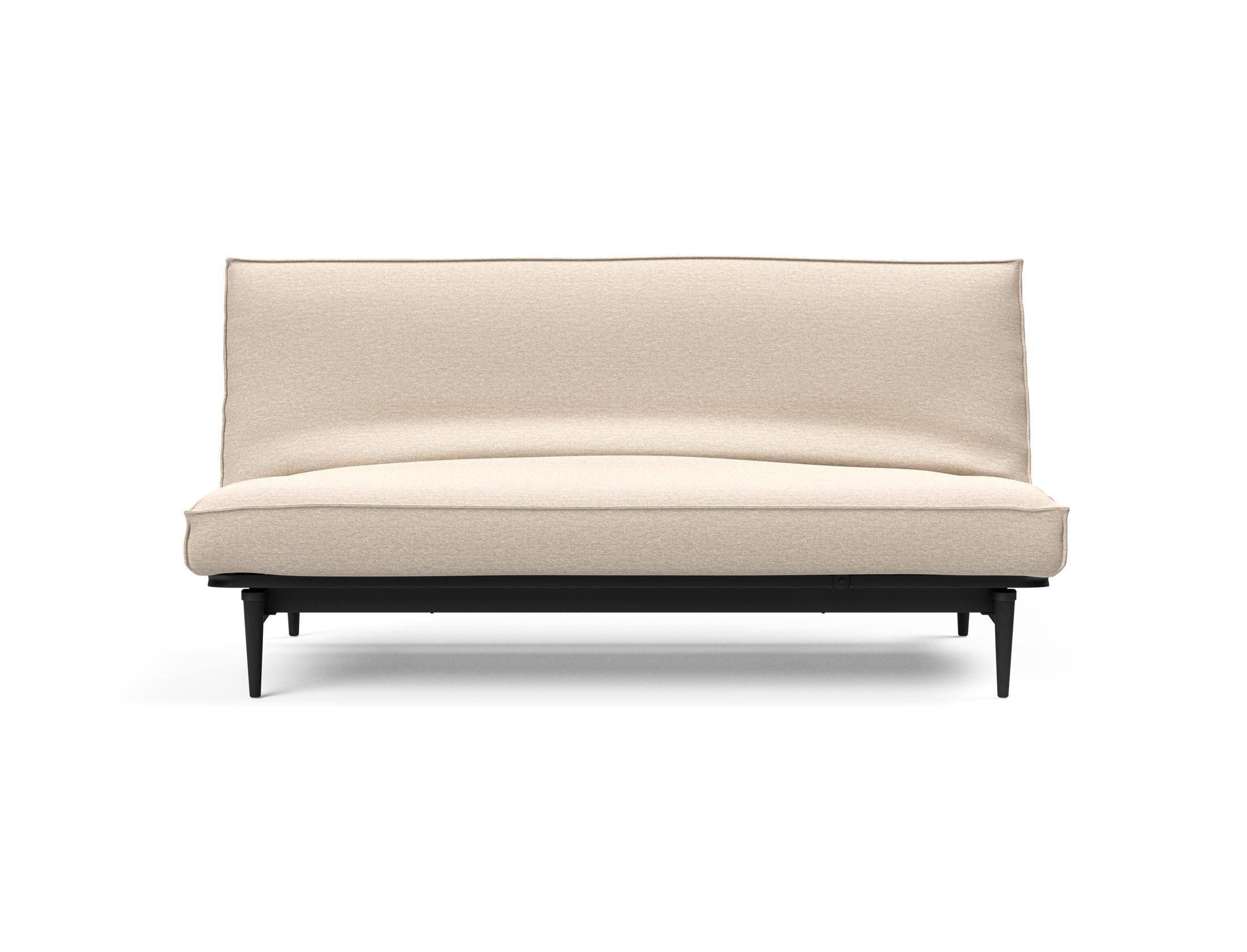Stylisches Bettsofa Colpus 140 in Schwarz mit Eichenakzenten, ideal für gemütliche Abende und zeitgemäße Einrichtung.