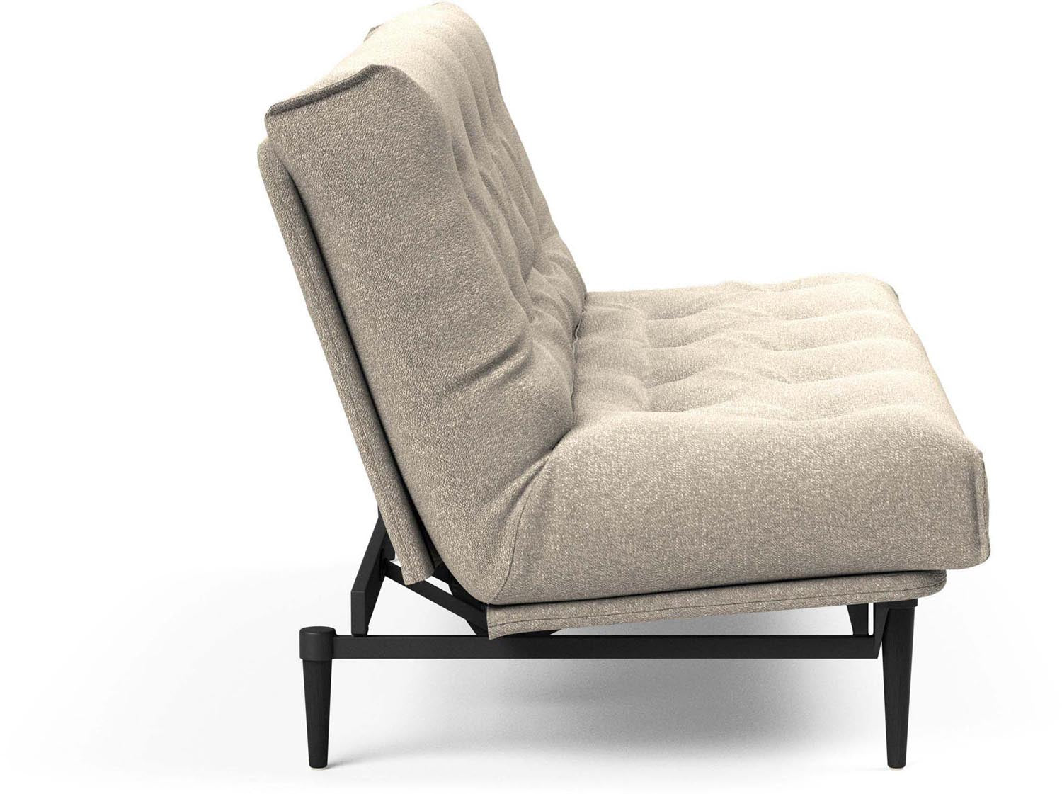 Erleben Sie das elegante Colpus Bettsofa 140 in Nordic Eiche schwarz von Innovation Living – ideal für moderne Räume und flexible Nutzung.