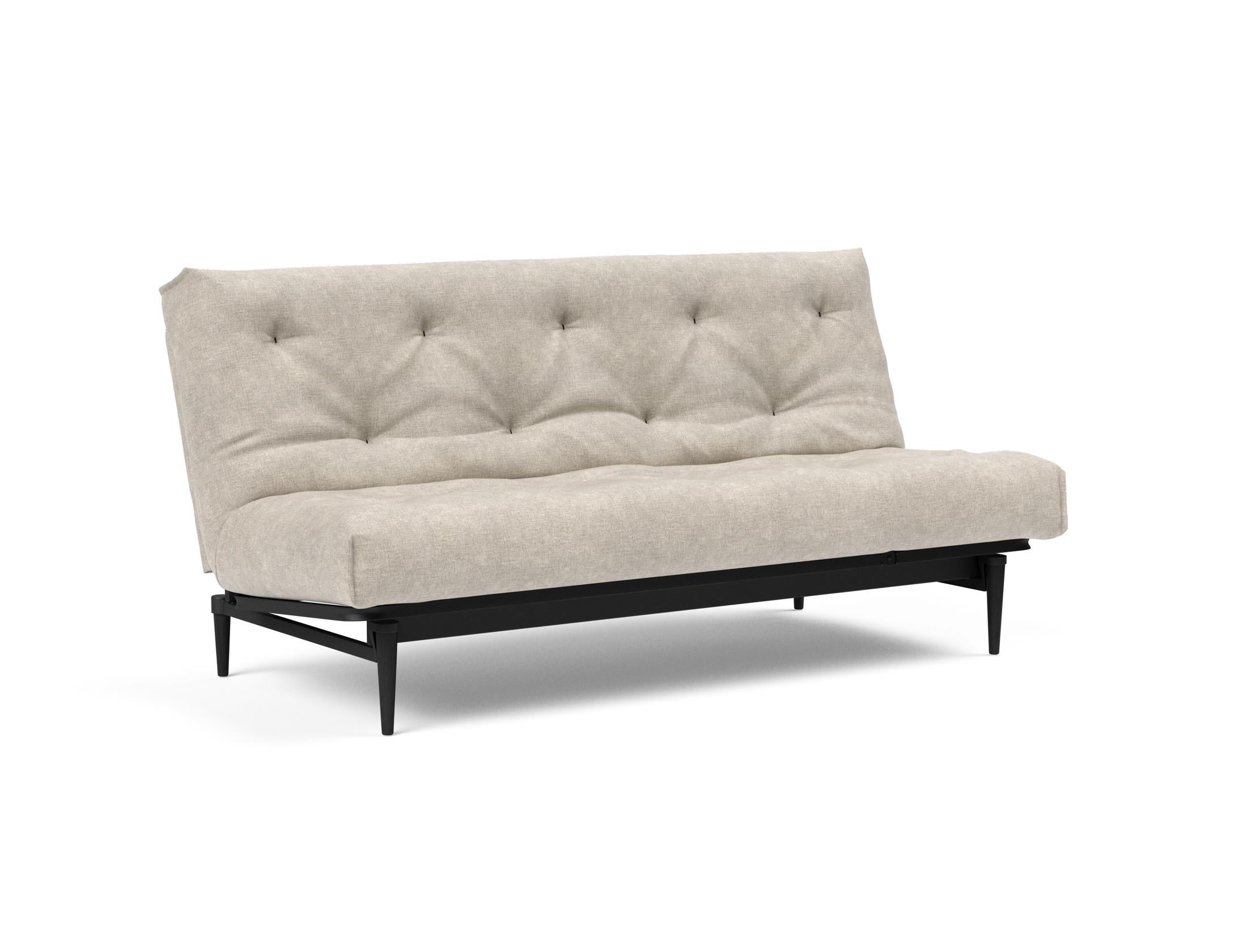 Entdecken Sie das stilvolle Colpus Bettsofa 140 in Nordic Eiche schwarz von Innovation Living – perfekt für gemütliche Nächte und modernes Wohndesign.