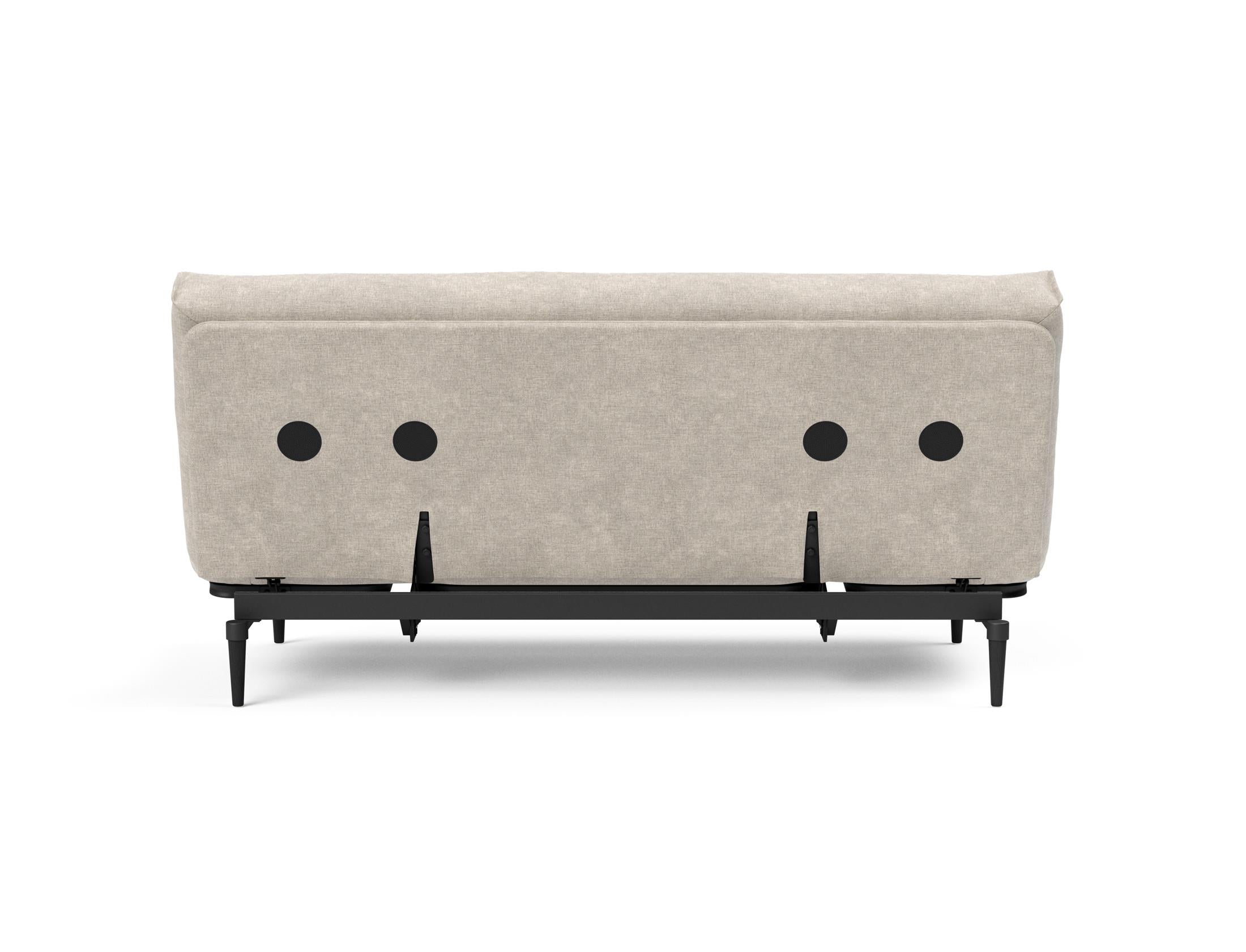 Entdecken Sie das vielseitige Colpus Bettsofa 140 in Nordic Eiche schwarz von Innovation Living – perfekter Komfort und modernes Design für Ihr Zuhause.