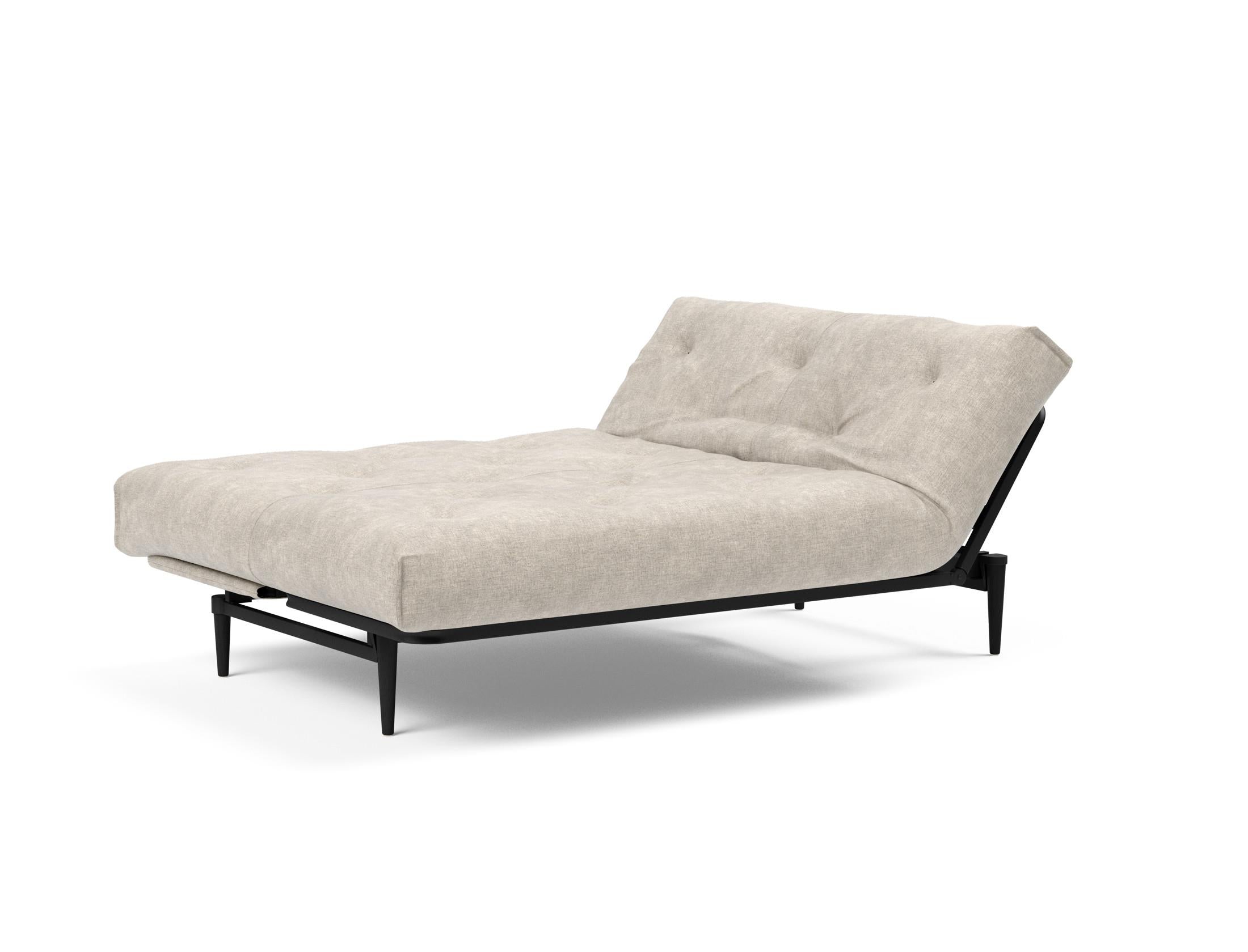 Erleben Sie das Colpus Bettsofa 140 in Nordic Eiche schwarz von Innovation Living – stilvolles Design trifft auf vielseitige Schlaflösungen und Komfort.