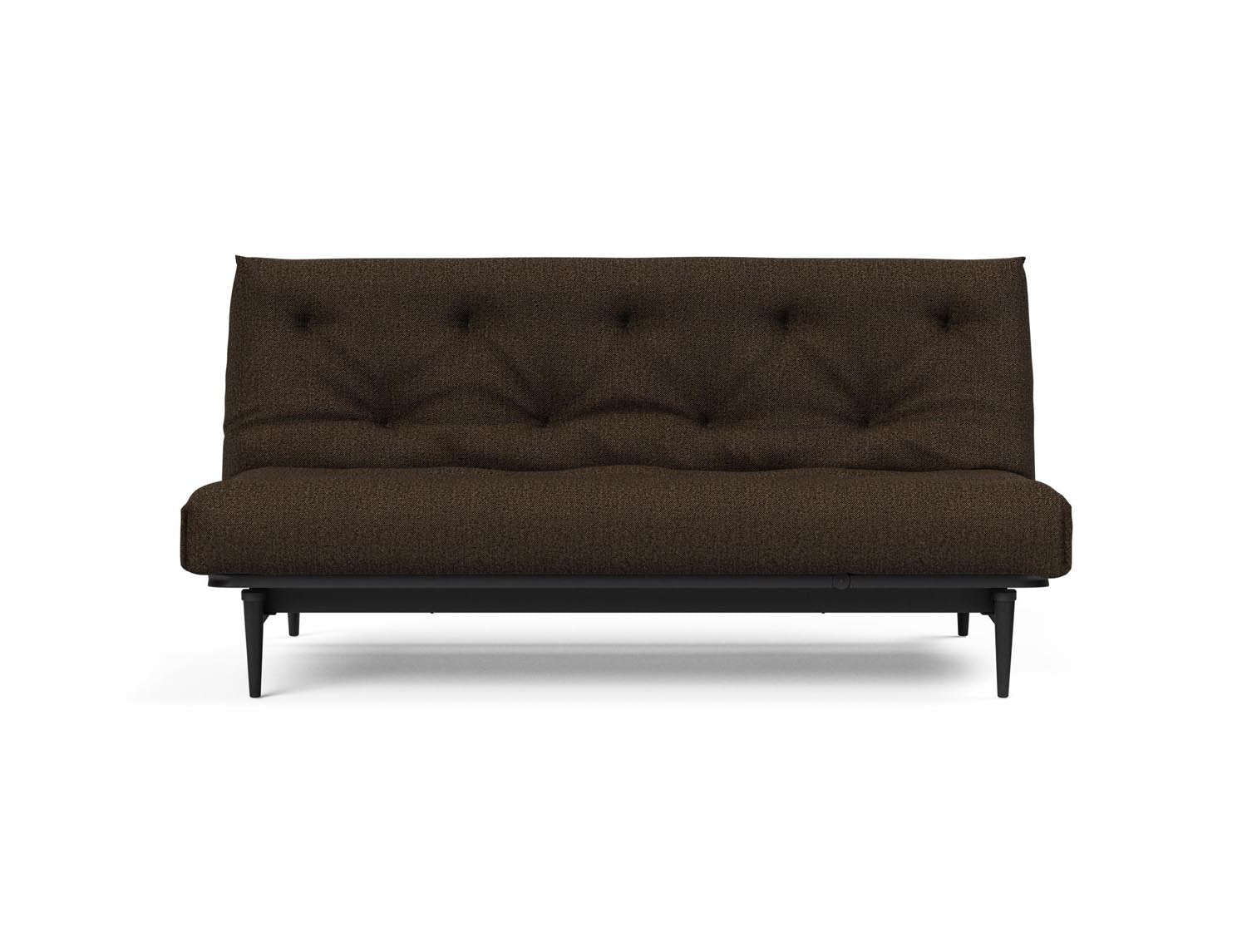 Erleben Sie das stilvolle Colpus Bettsofa 140 in Nordic Eiche schwarz von Innovation Living – ideal für gemütliche Nächte und elegantes Wohnen.