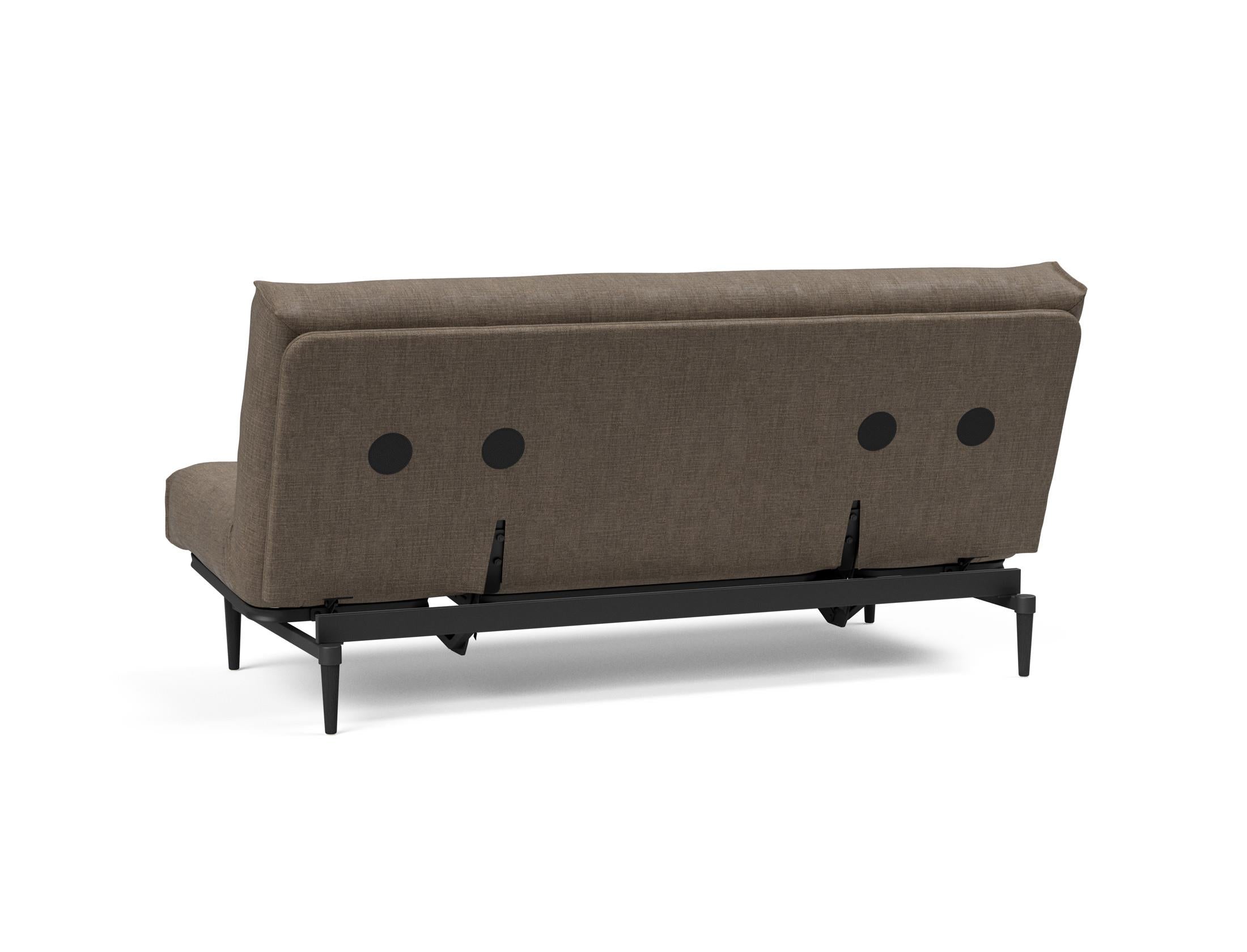 Erleben Sie das Colpus Bettsofa 140 in Nordic Eiche schwarz von Innovation Living – stilvolles Design trifft auf vielseitige Funktionalität und höchsten Schlafkomfort.