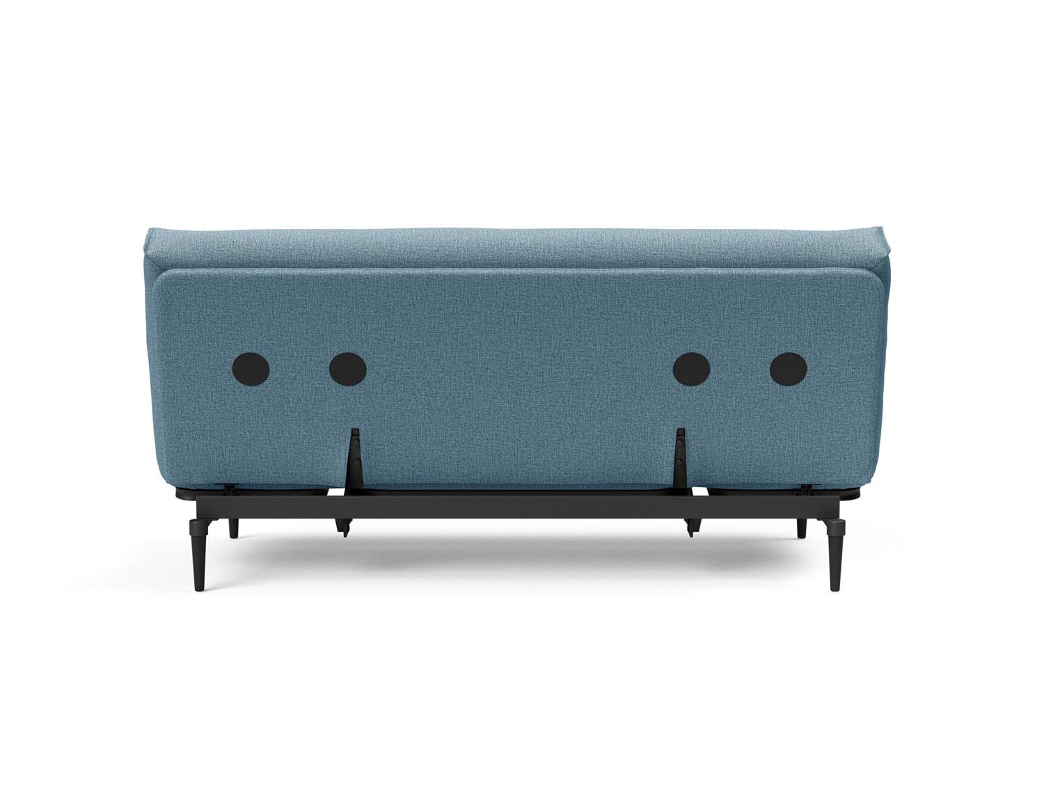 Erleben Sie das stilvolle Colpus Bettsofa 140 in Nordic Eiche schwarz von Innovation Living – ideal für gemütliche Nächte und elegantes Wohnen.