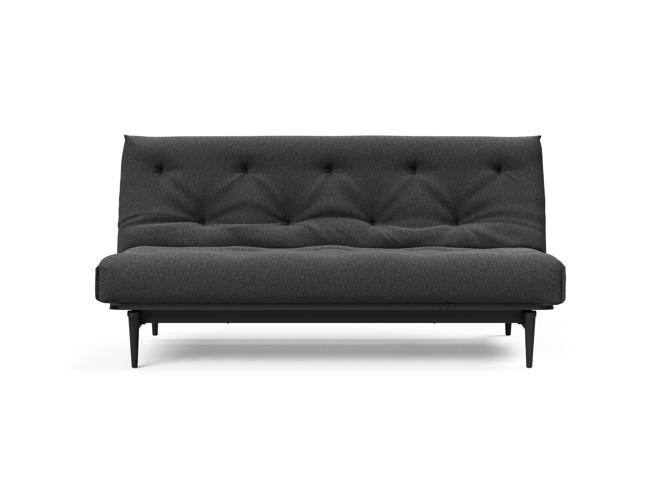 Modernes Colpus Bettsofa in Nordic Eiche schwarz, ideal für Gästezimmer und Wohnzimmer, vereint Komfort und skandinavisches Design.