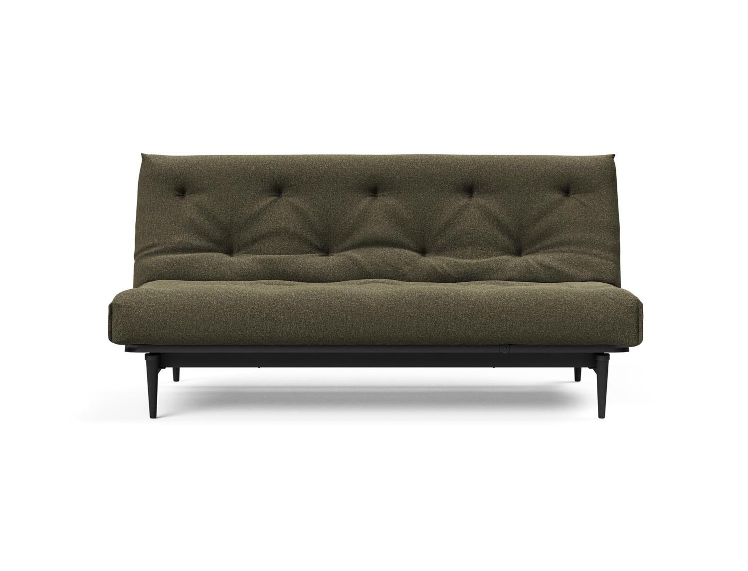 Stylisches Colpus Bettsofa in Nordic Eiche schwarz, ideal für kompakte Wohnräume, vereint Funktionalität und zeitgemäße Ästhetik.
