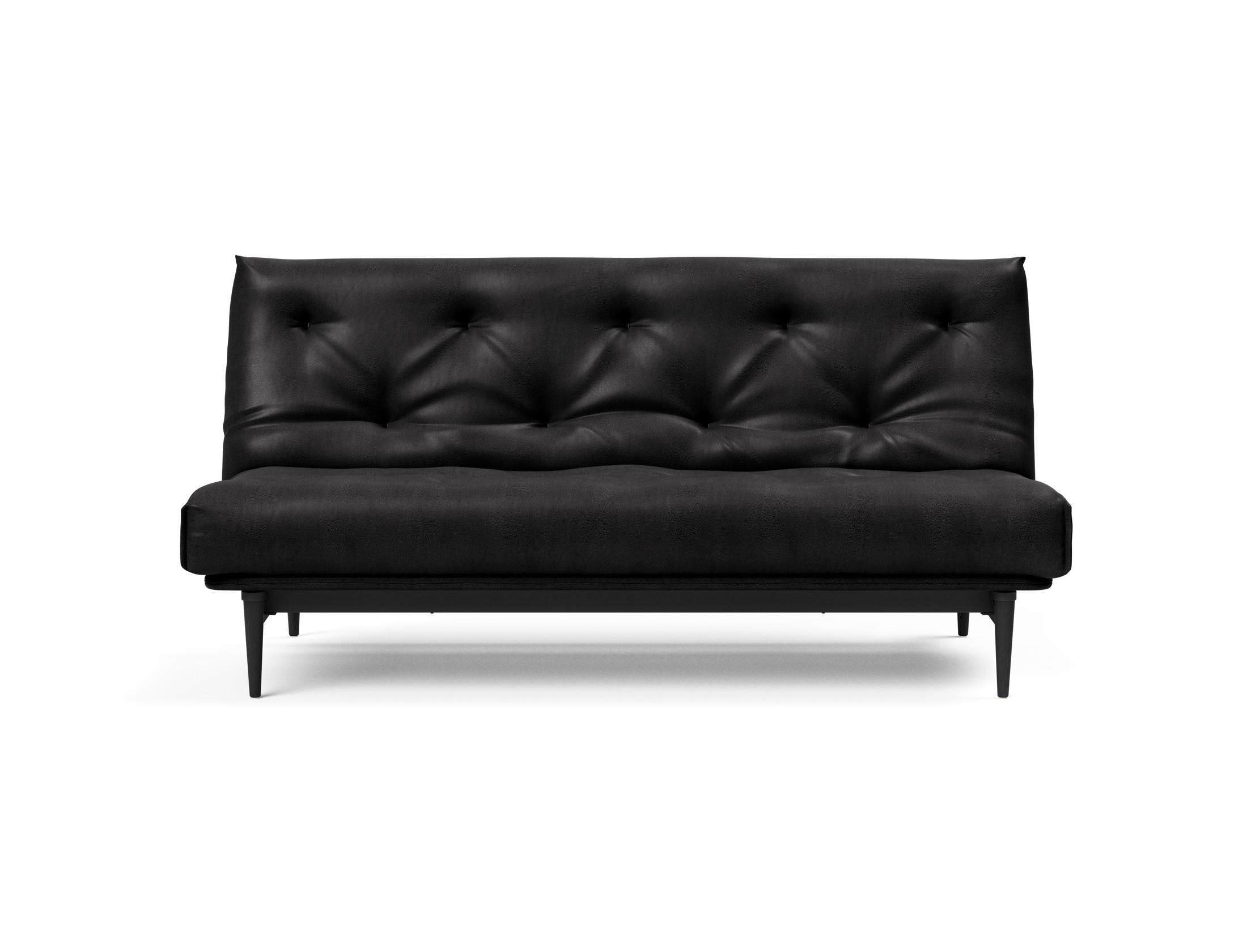 Colpus Bettsofa 140 Nordic Eiche schwarz mit Gestellbezug Soft Spring