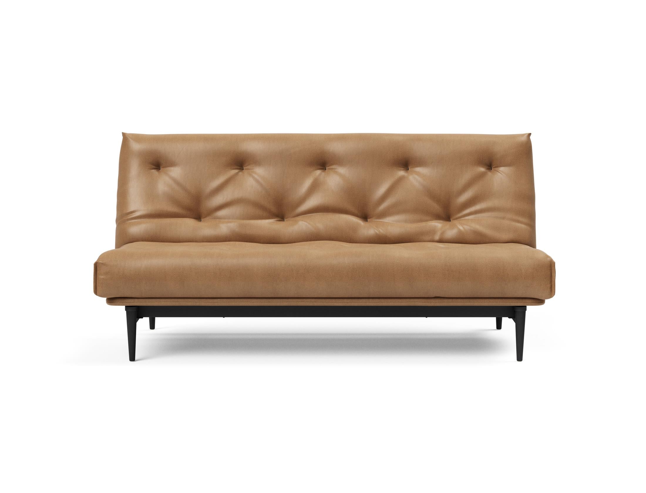 Colpus Bettsofa 140 Nordic Eiche schwarz mit Gestellbezug Soft Spring