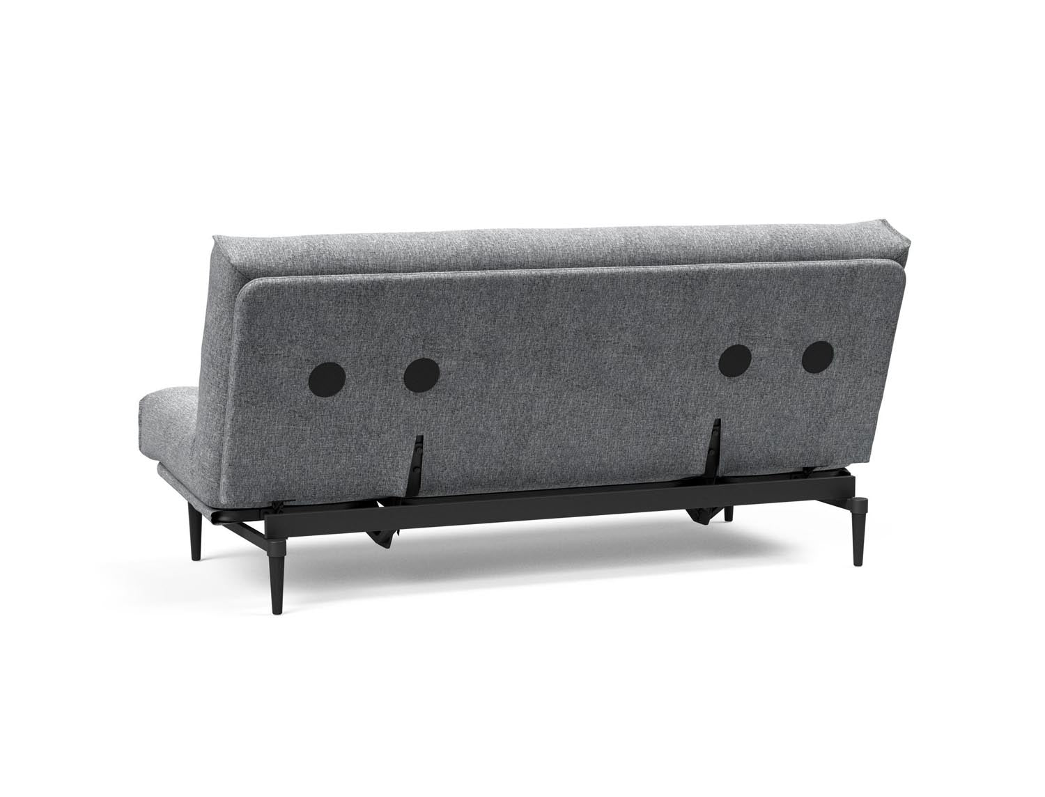 Erleben Sie das Colpus Bettsofa 140 in Nordic Eiche schwarz – ein elegantes Möbelstück mit Soft Spring Matratze und praktischem, abnehmbarem Bezug.