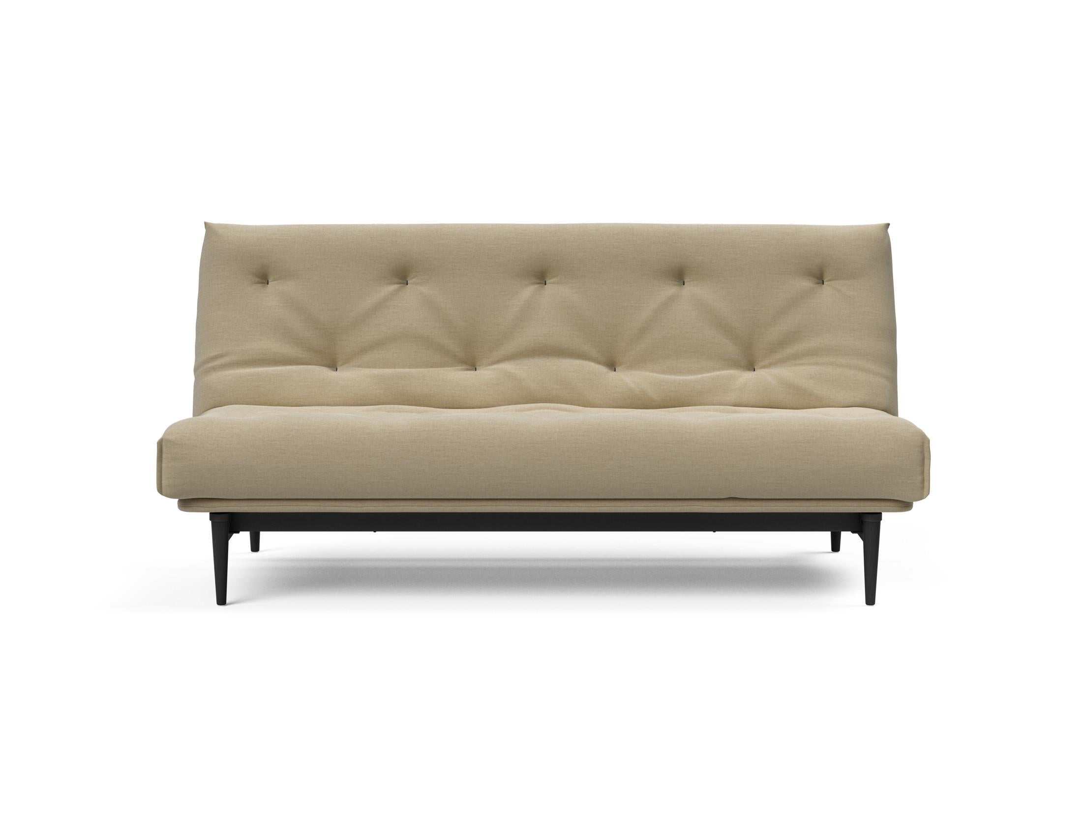 Colpus Bettsofa 140 Nordic Eiche schwarz mit Gestellbezug Soft Spring
