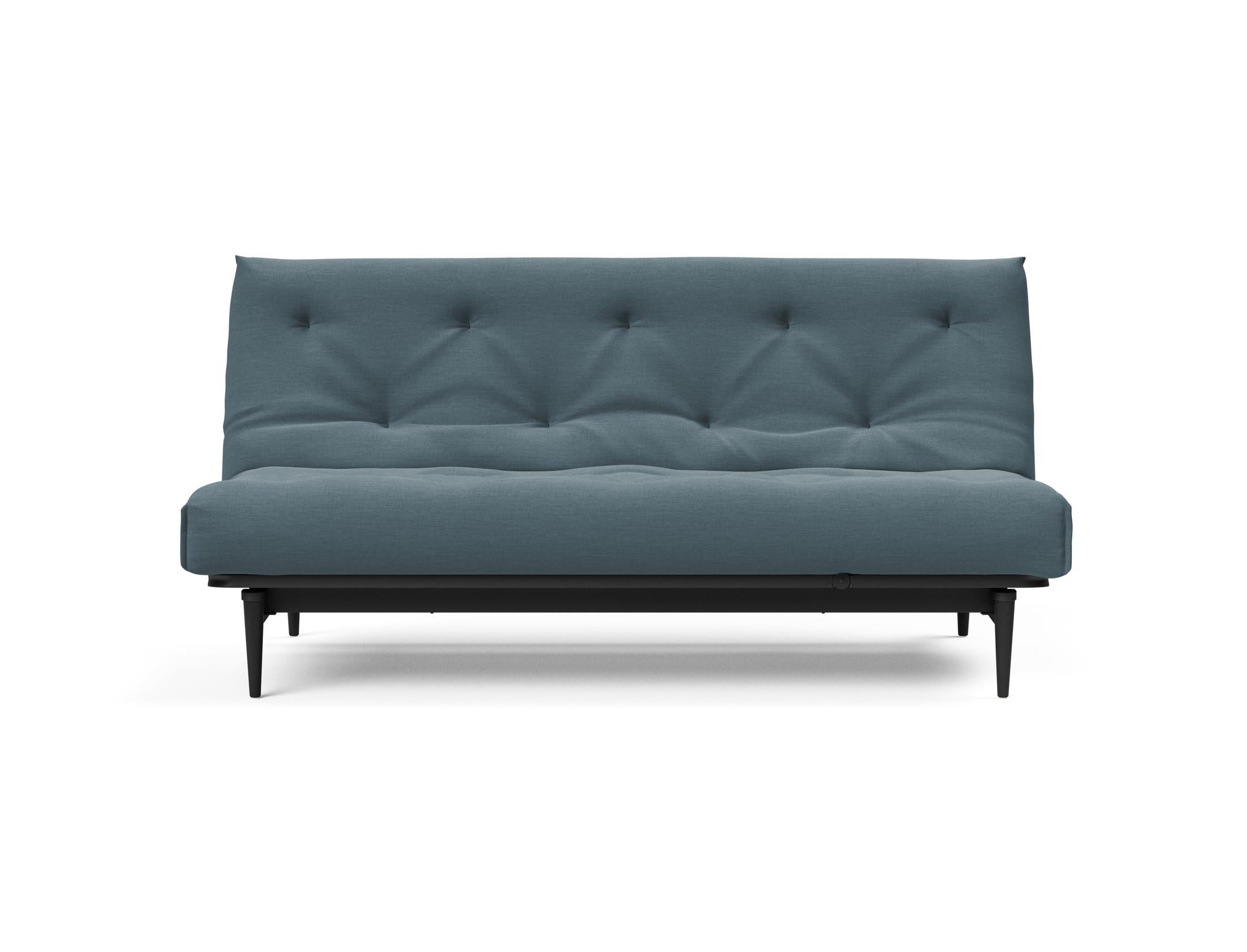 Modernes Colpus Bettsofa in Nordic Eiche schwarz, perfekt für kleine Räume, bietet Komfort und elegantes Design für jeden Wohnstil.