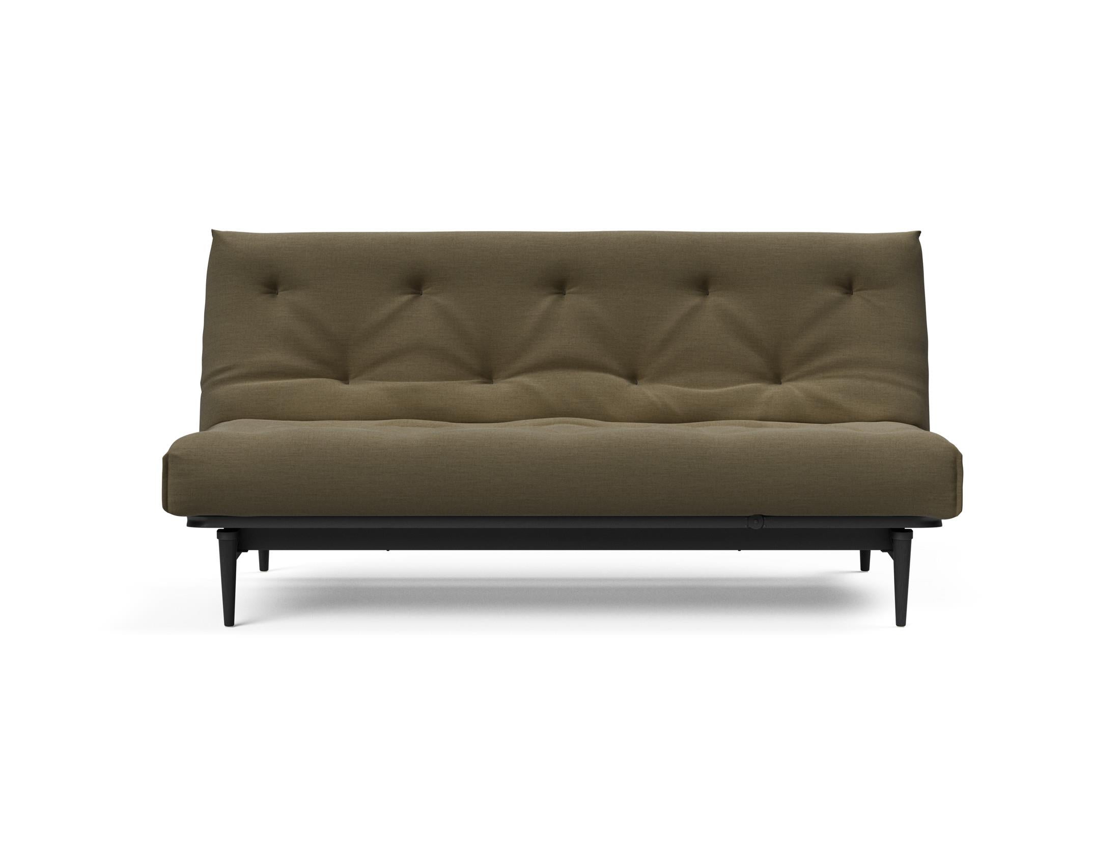 Modernes Colpus Bettsofa in Nordic Eiche schwarz, perfekt für kleine Räume, bietet Komfort und elegantes Design für jeden Wohnstil.