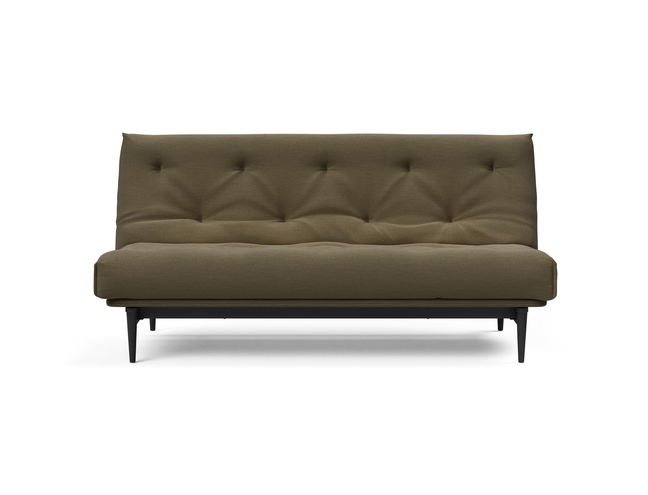 Colpus Bettsofa 140 Nordic Eiche schwarz mit Gestellbezug Soft Spring