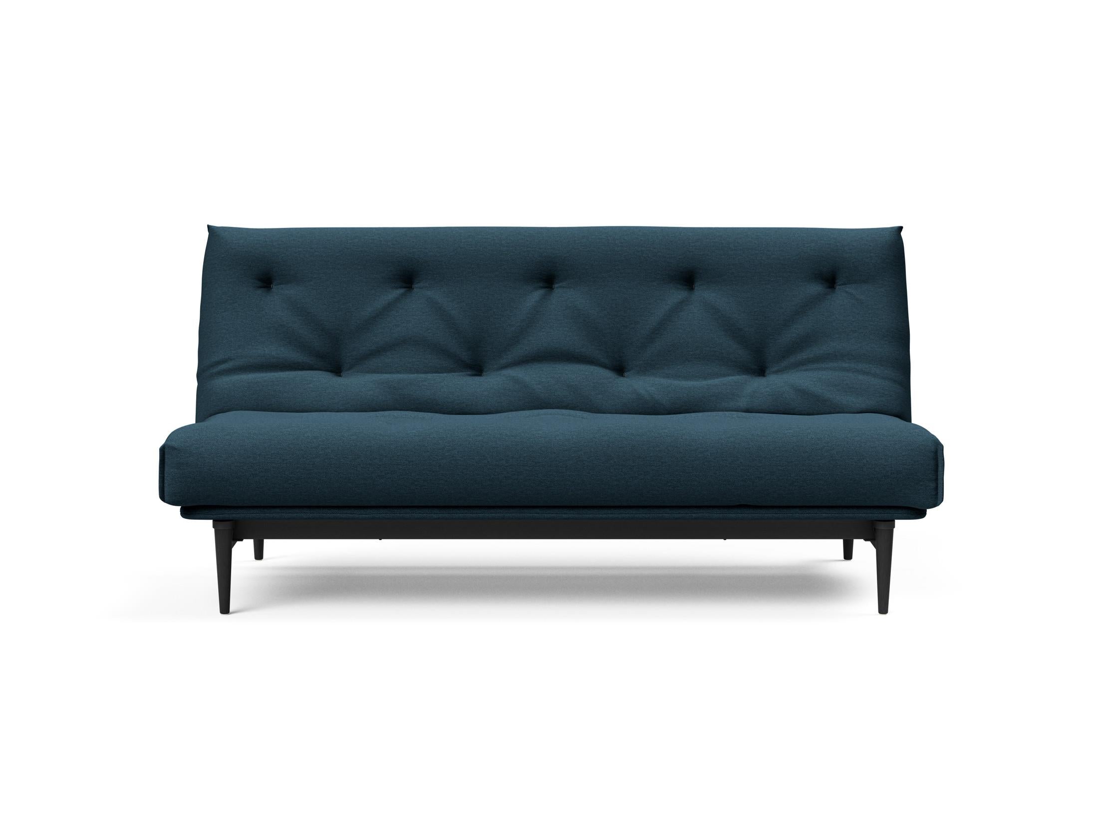 Colpus Bettsofa 140 Nordic Eiche schwarz mit Gestellbezug Soft Spring