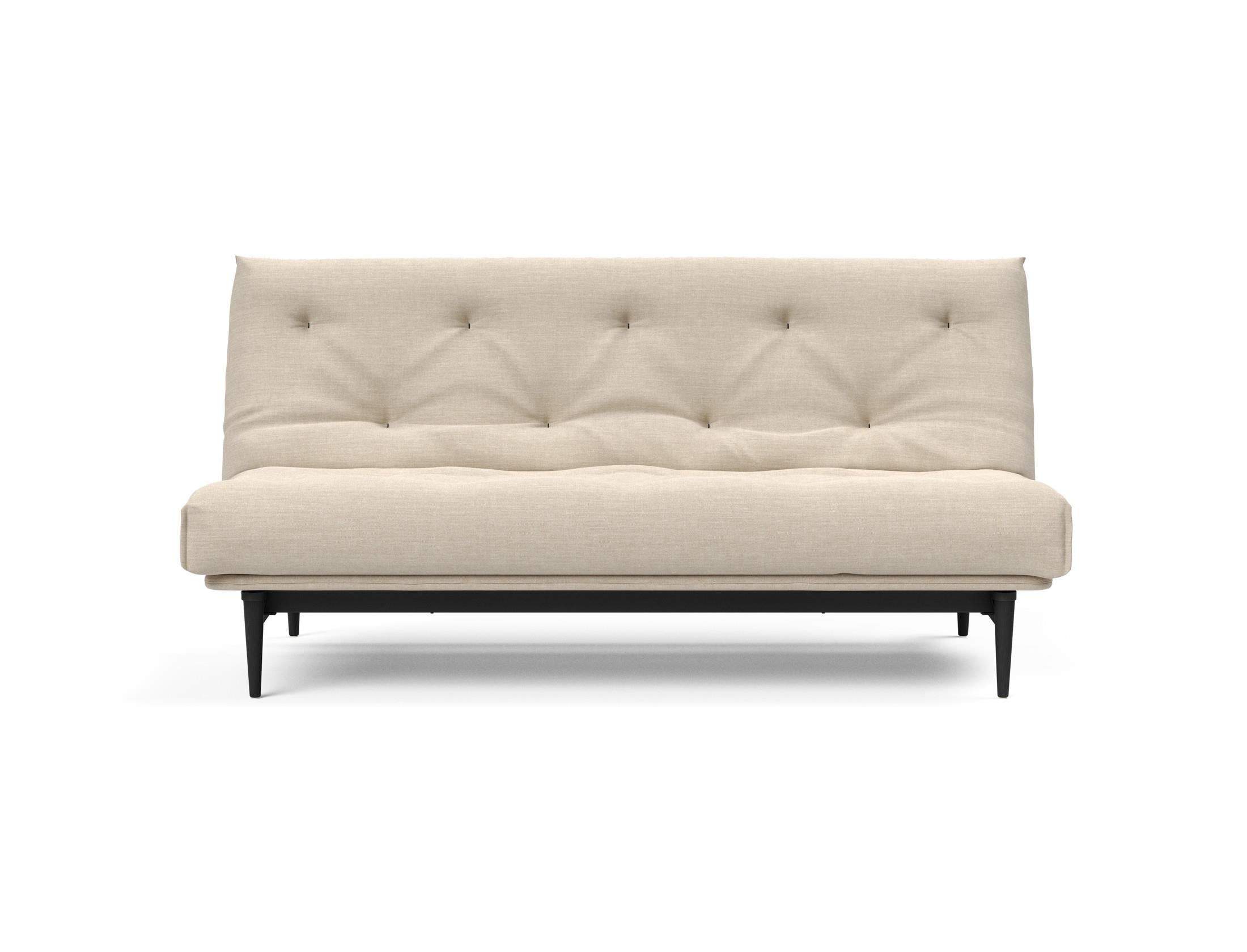 Colpus Bettsofa 140 Nordic Eiche schwarz mit Gestellbezug Soft Spring