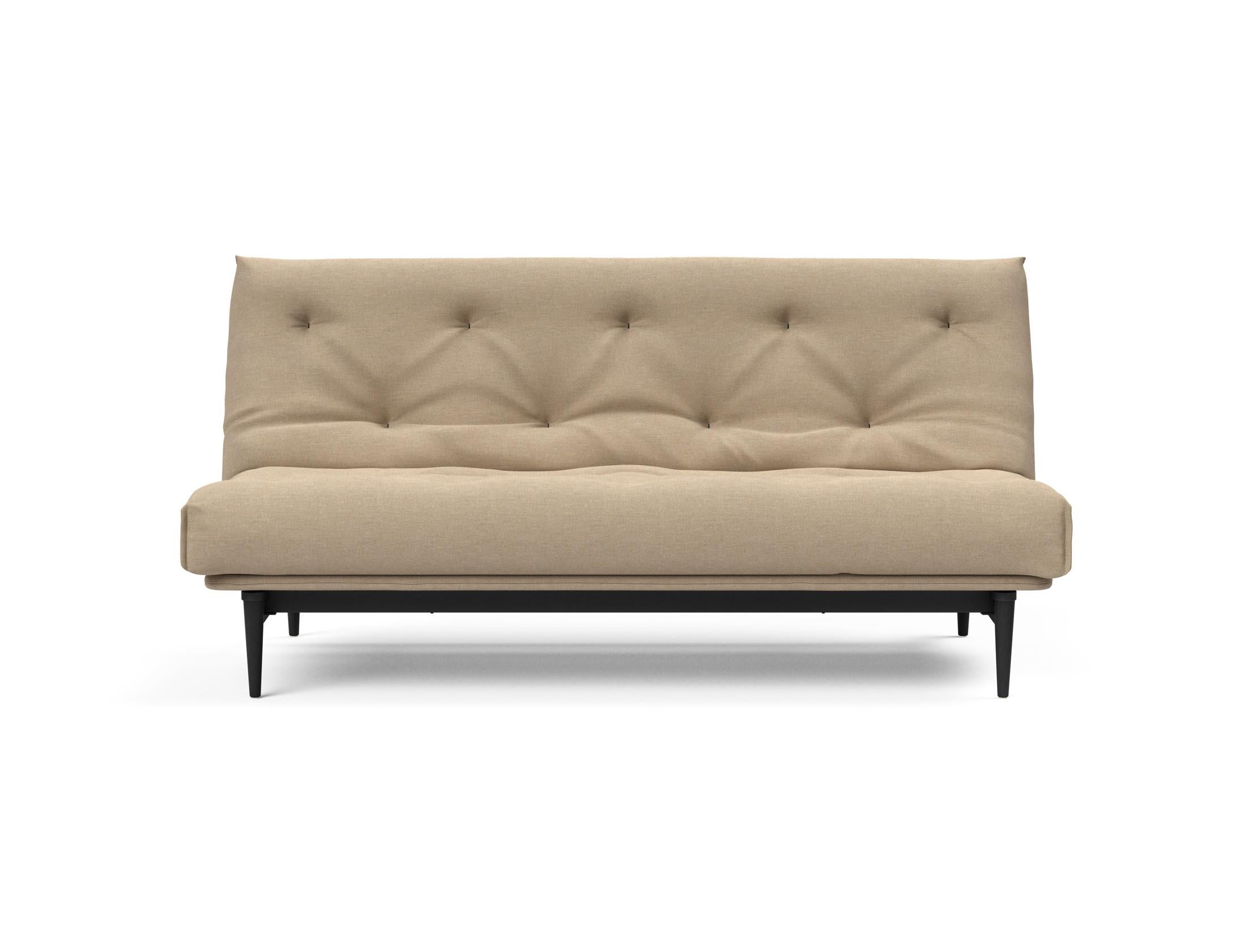Colpus Bettsofa 140 Nordic Eiche schwarz mit Gestellbezug Soft Spring