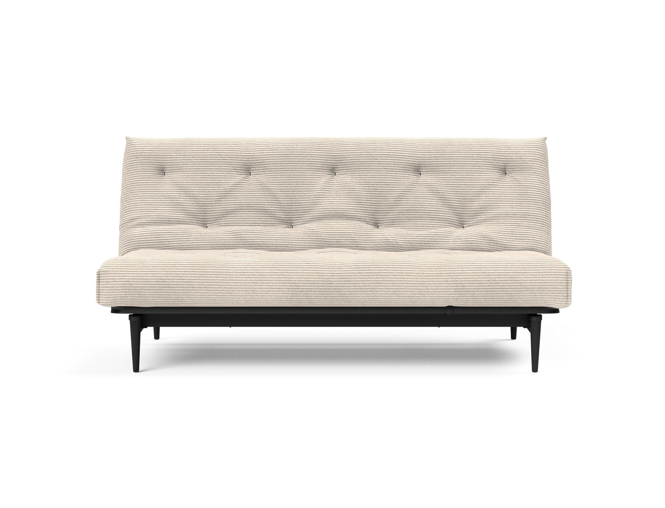 Modernes Bettsofa Colpus in Nordic Eiche schwarz, perfekt für kleine Räume, bietet Komfort und elegantes Design für jeden Wohnstil.