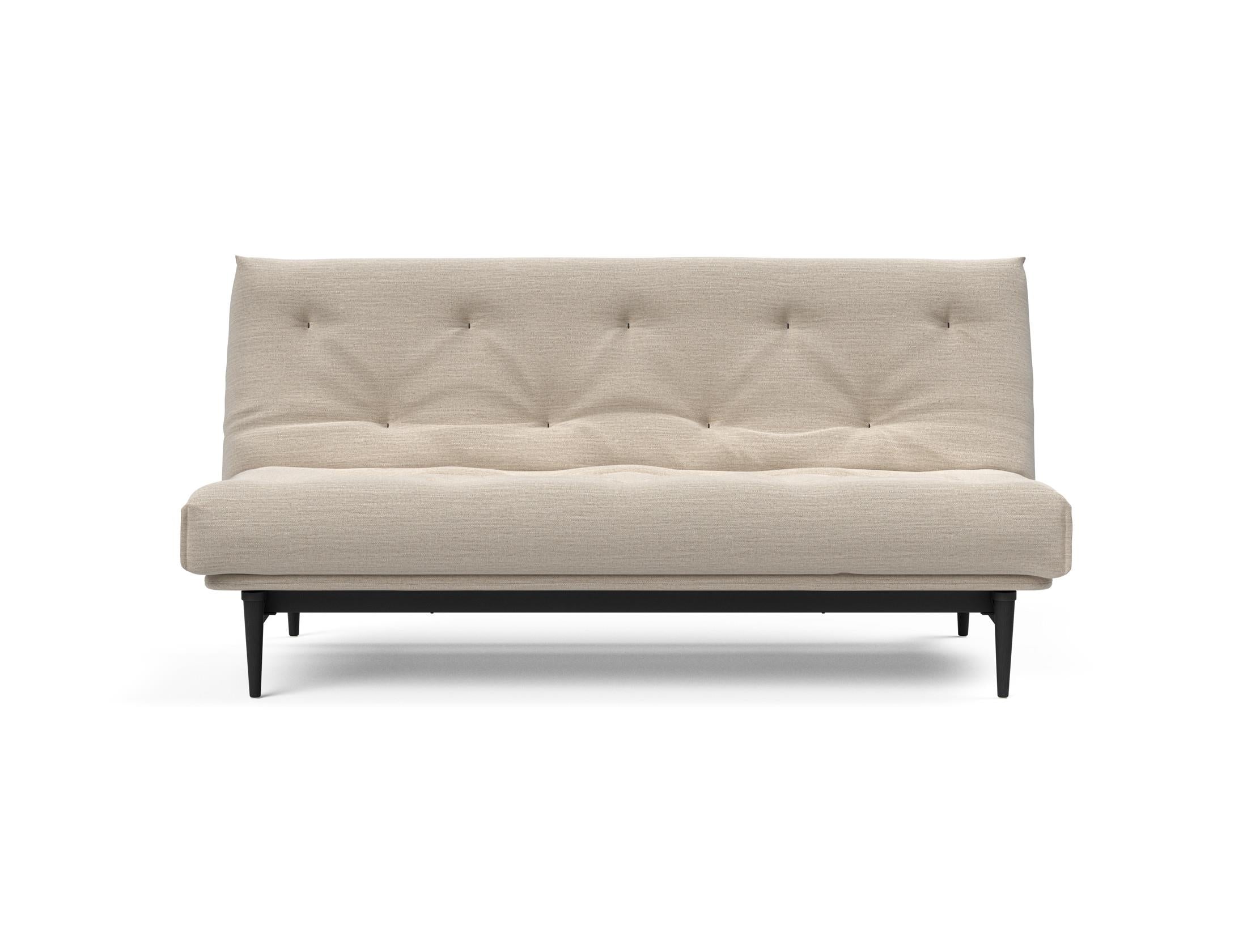 Colpus Bettsofa 140 Nordic Eiche schwarz mit Gestellbezug Soft Spring