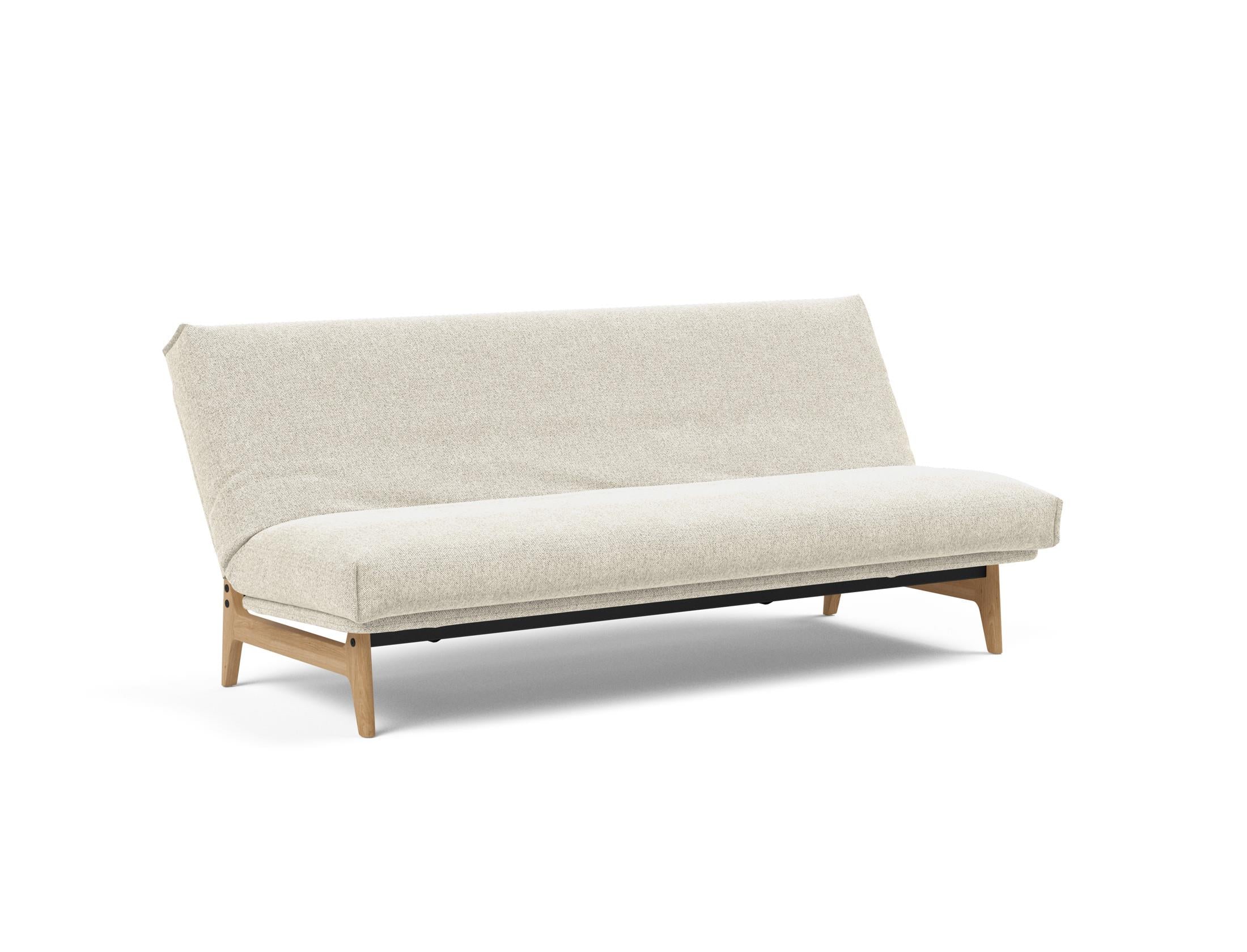Erleben Sie das Aslak 120 Bettsofa Nordic Cover: skandinavische Eleganz, weiche Soft Spring-Matratze und umweltfreundliche Langlebigkeit.