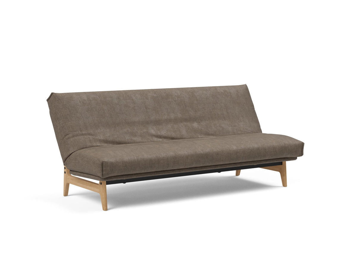 Aslak 120 Bettsofa Nordic Cover mit Gestellbezug Soft Spring in 411 Esina Cedar Brown präsentiert im Onlineshop von KAQTU Design AG. Bettsofa ist von Innovation Living