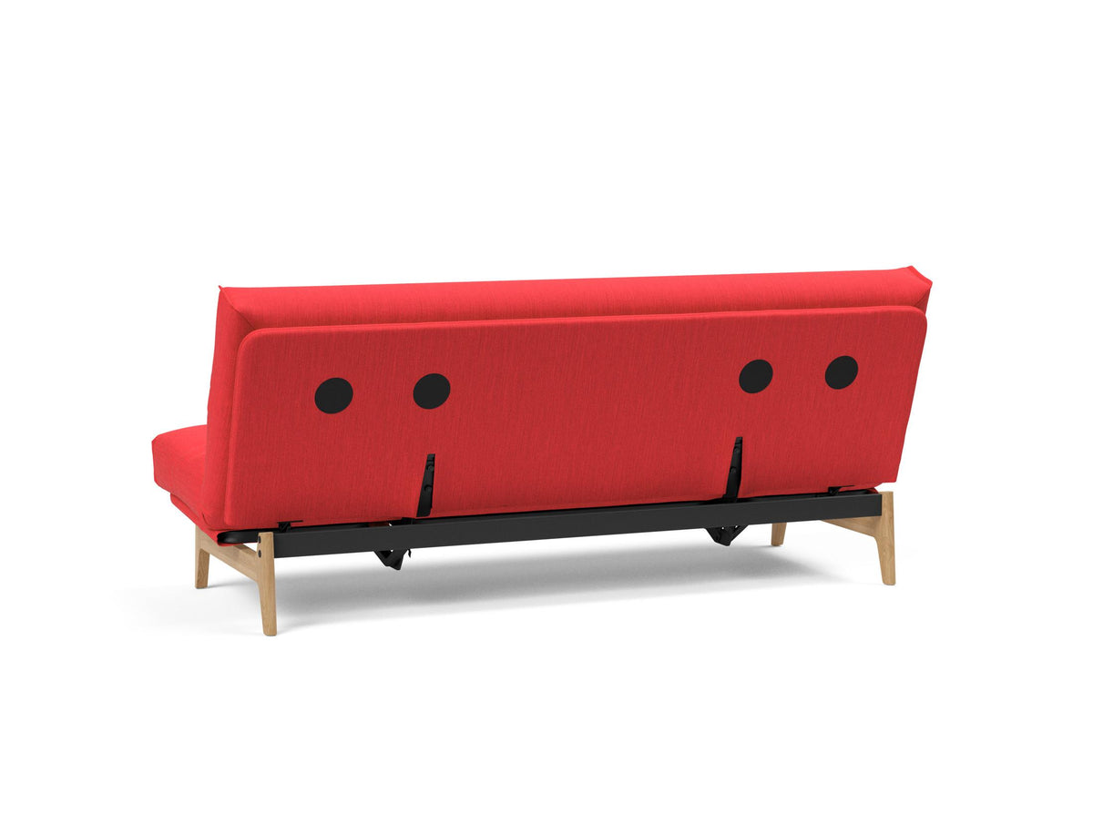 Aslak 120 Bettsofa Nordic Cover mit Gestellbezug Soft Spring in 511 Elegance Red präsentiert im Onlineshop von KAQTU Design AG. Bettsofa ist von Innovation Living