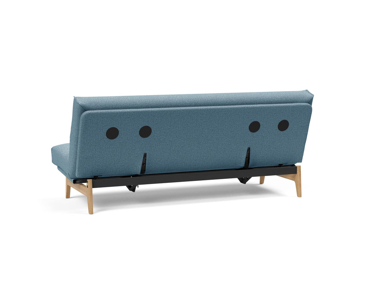 Aslak 120 Bettsofa Nordic Cover mit Gestellbezug Soft Spring in 525 Mixed Dance Light Blue präsentiert im Onlineshop von KAQTU Design AG. Bettsofa ist von Innovation Living