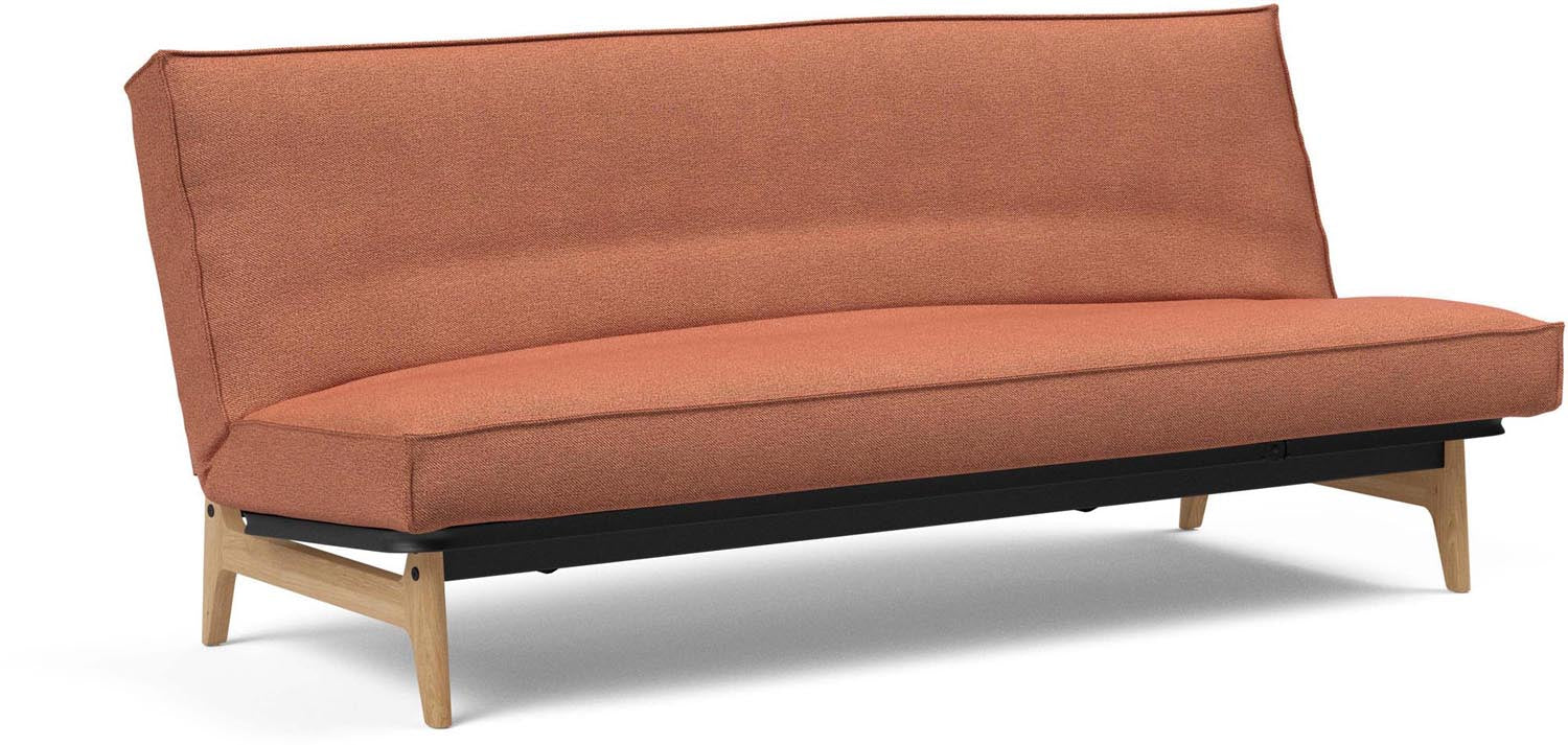 Aslak 120 Bettsofa mit Sharp Plus Cover: modernes Design, abnehmbarer Bezug, robuste Konstruktion und vielseitige Matratzenoptionen für jeden Bedarf.