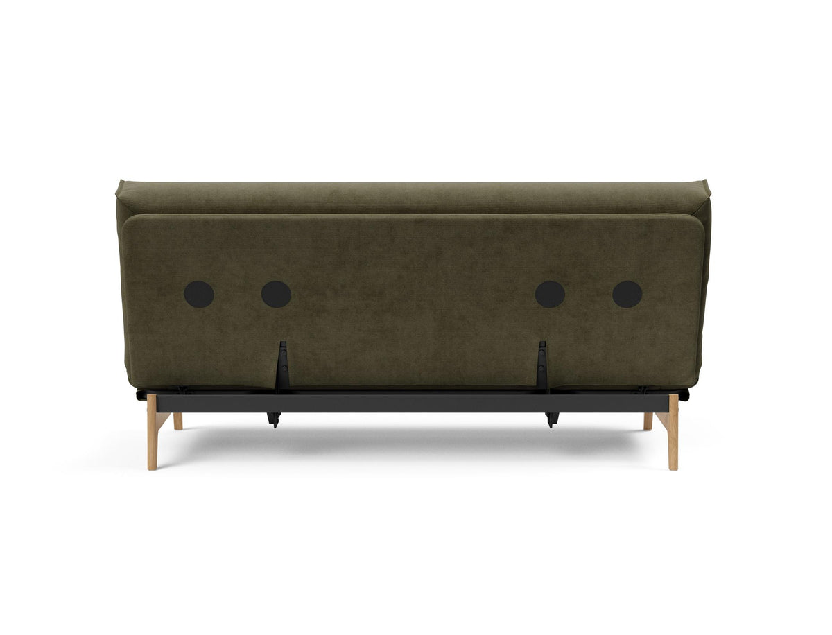 Aslak 140 Bettsofa Nordic Cover mit Gestellbezug Soft Spring in 316 Cordufine Pine Green präsentiert im Onlineshop von KAQTU Design AG. Bettsofa ist von Innovation Living