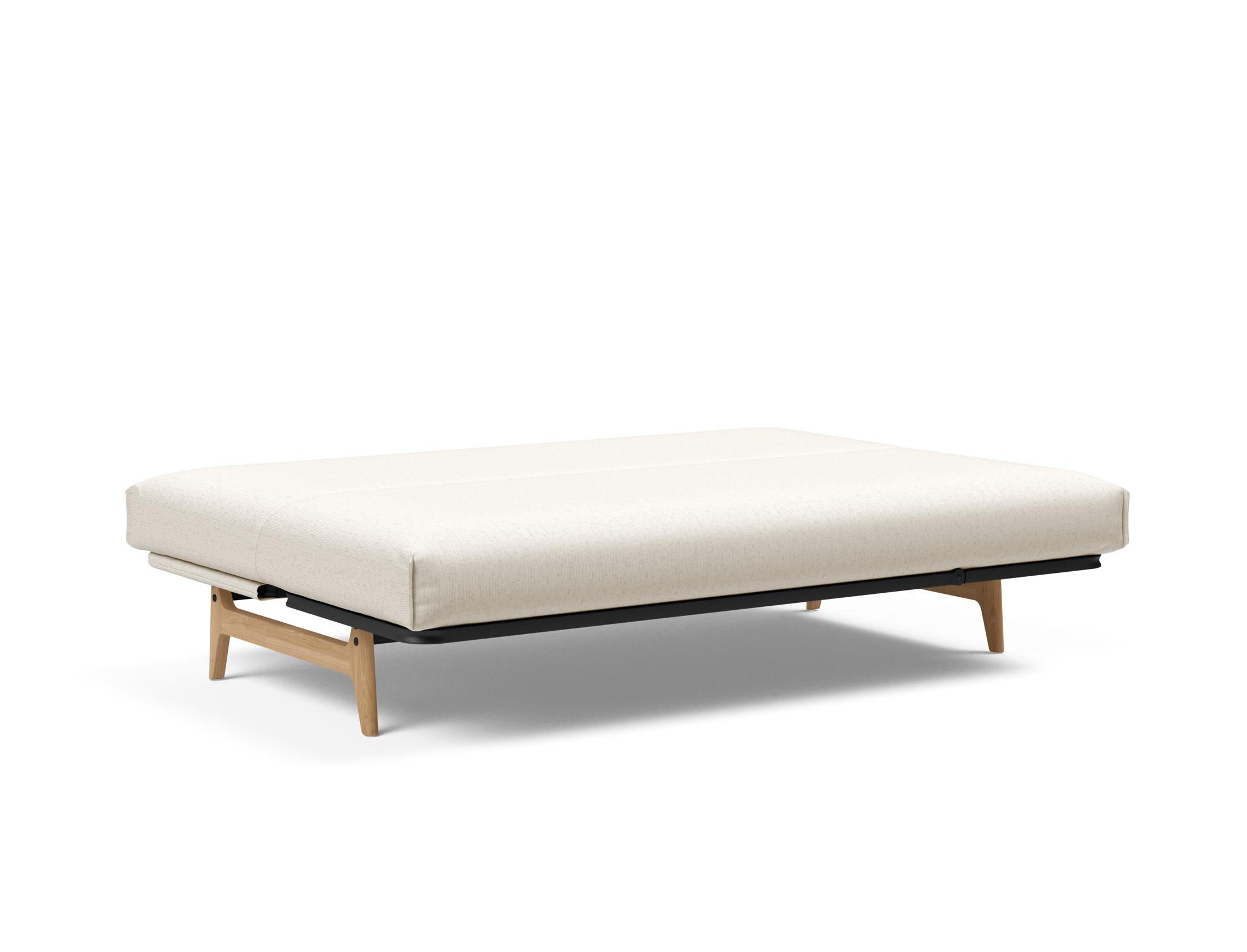 Erleben Sie das Aslak 140 Bettsofa Nordic Cover: stilvolles skandinavisches Design, pflegeleichter Bezug und individuelle Matratzenwahl für optimalen Schlaf.