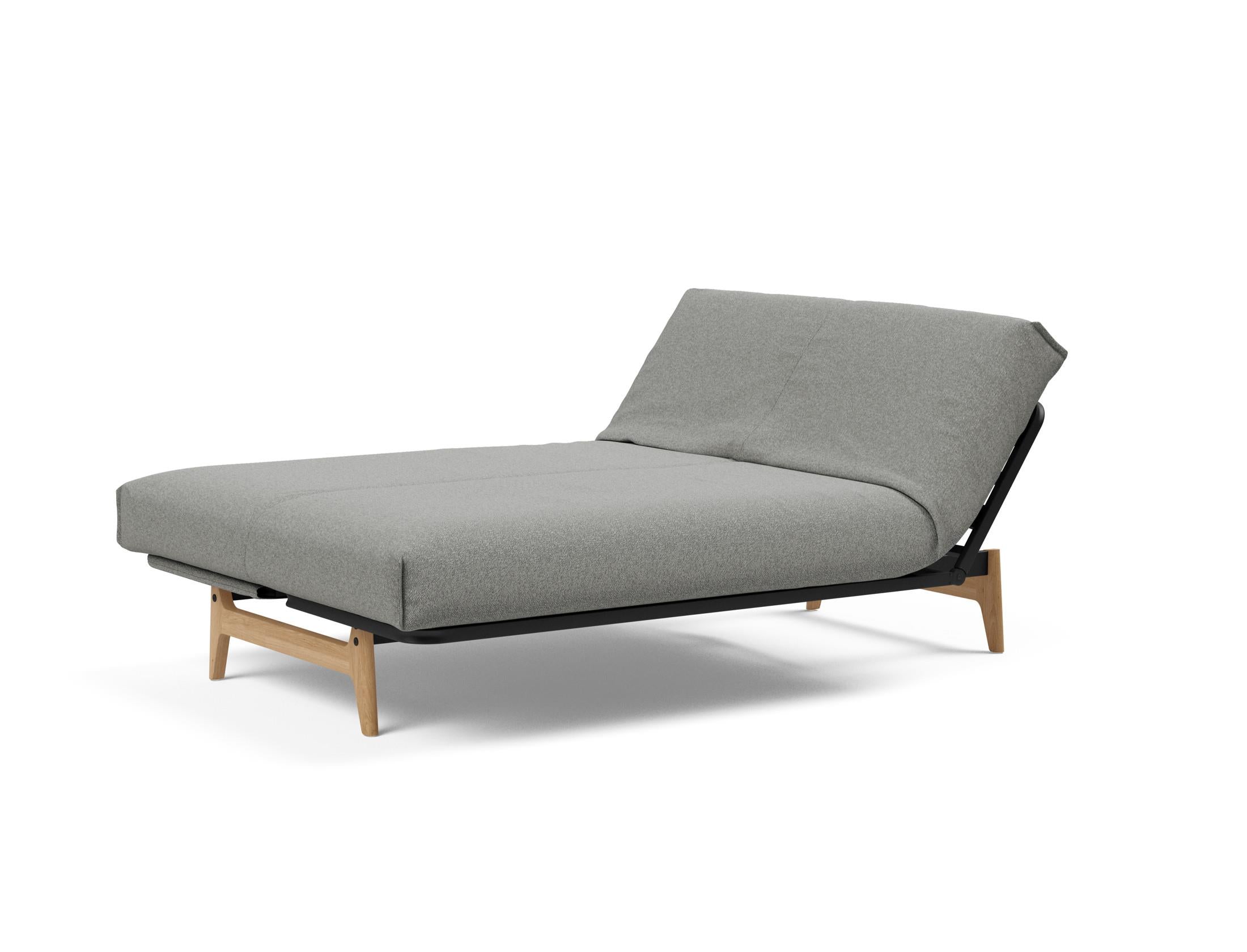 Erleben Sie das Aslak 140 Bettsofa Nordic Cover: stilvolles skandinavisches Design, pflegeleichter Bezug und individuelle Matratzenwahl für optimalen Schlafkomfort.