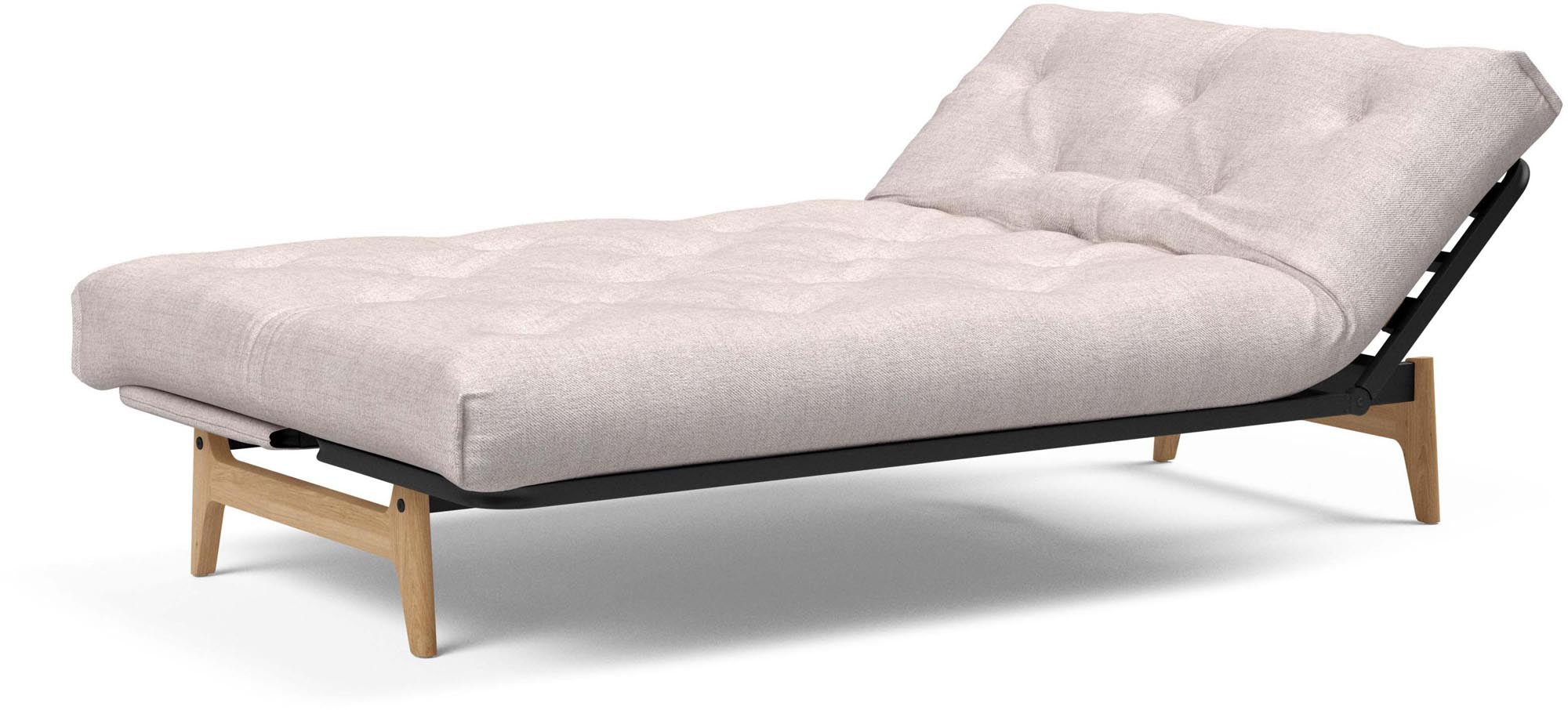 Entdecken Sie das Aslak 120 Bettsofa Nordic Spring: stilvolles skandinavisches Design, anpassbare Matratzen und ideal für kleine Räume.