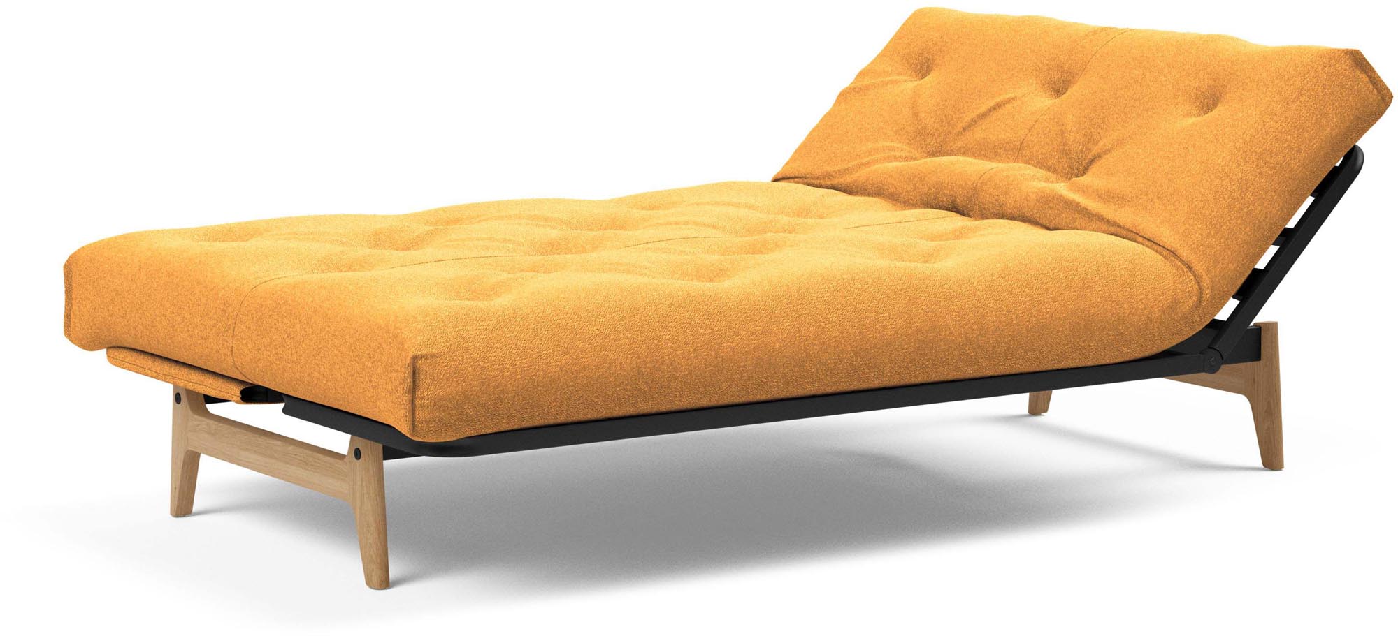Entdecken Sie das Aslak 120 Bettsofa Nordic Spring von Innovation Living: stilvolles skandinavisches Design, perfekt für platzsparende Lösungen und Übernachtungen.