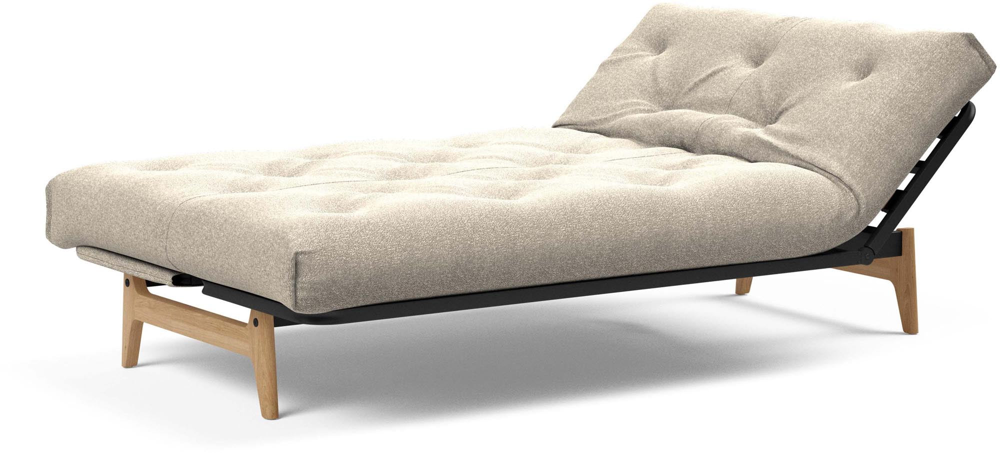 Entdecken Sie das Aslak 120 Bettsofa Nordic Spring von Innovation Living: stilvolles skandinavisches Design, perfekt für platzsparende Lösungen und Übernachtungen.