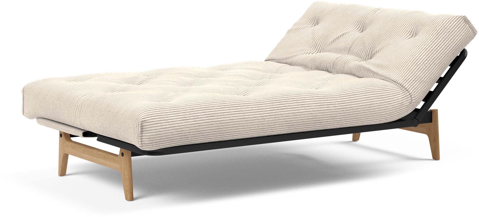 Erleben Sie das Aslak 120 Bettsofa Nordic Spring: elegantes skandinavisches Design, anpassbare Matratzen und ideal für kleine Räume.