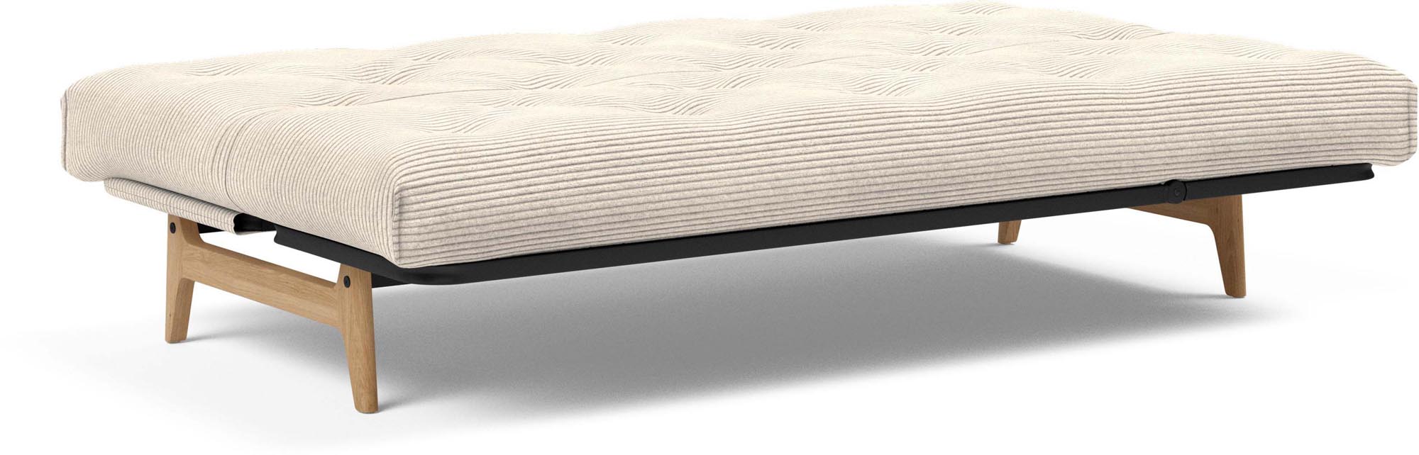 Entdecken Sie das Aslak 120 Bettsofa Nordic Spring von Innovation Living: stilvolles skandinavisches Design, perfekt für platzsparende Lösungen und Übernachtungen.