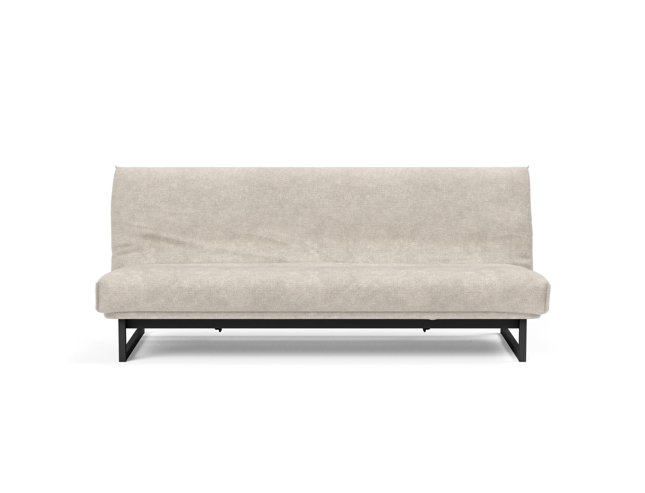 Fraction 120 Bettsofa Nordic Cover: stilvolles, flexibles Sofa mit innovativem Funktionsmechanismus und bequemer Soft Spring-Matratze für besten Schlaf.