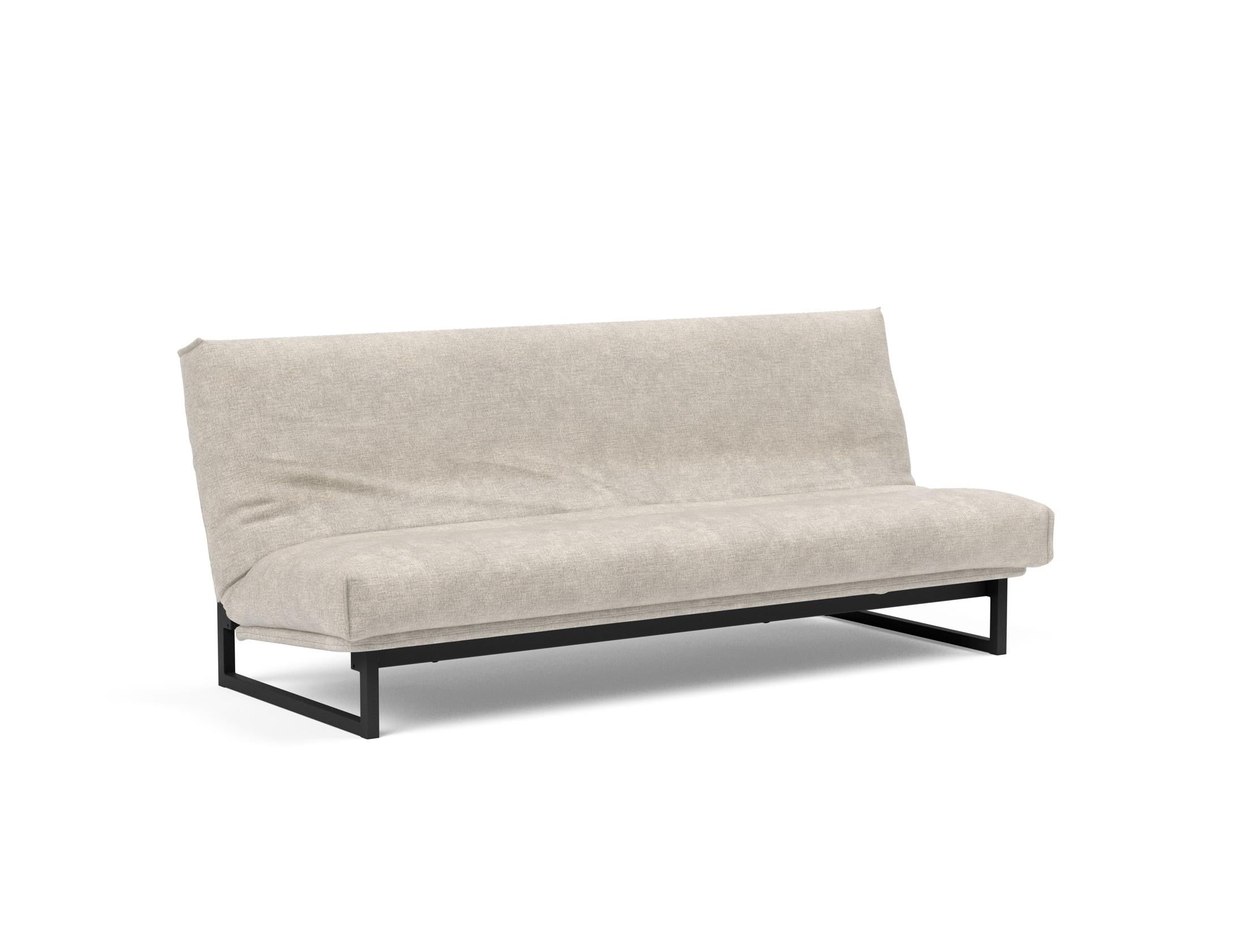 Fraction 120 Bettsofa Nordic Cover: modernes, multifunktionales Sofa mit komfortabler Soft Spring-Matratze, ideal für kleine Räume und Übernachtungsgäste.