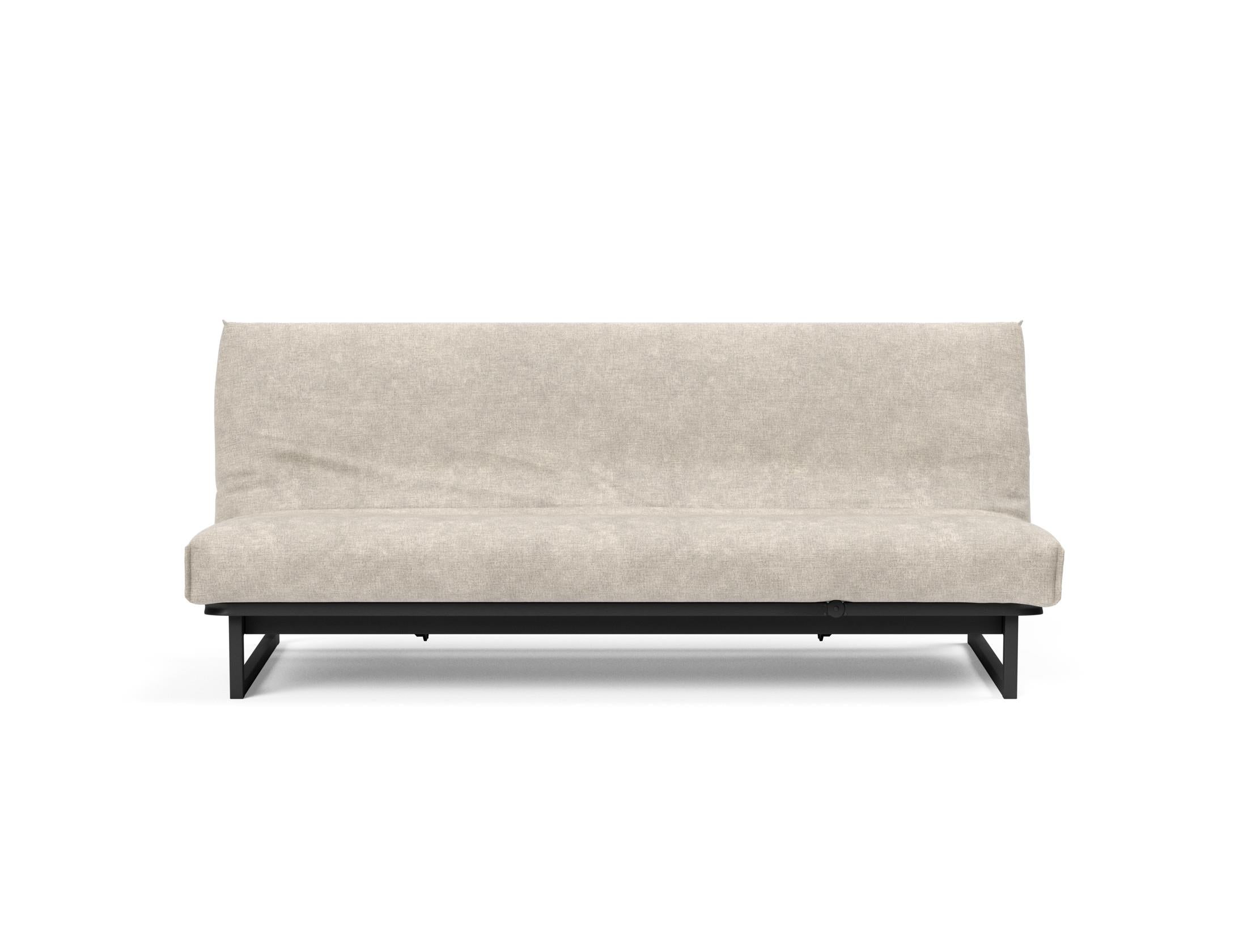 Fraction 120 Bettsofa: Elegantes Schlafsofa mit abnehmbarem Nordic-Bezug und komfortabler Soft Spring Matratze für entspannte Nächte und stilvolles Wohnen.