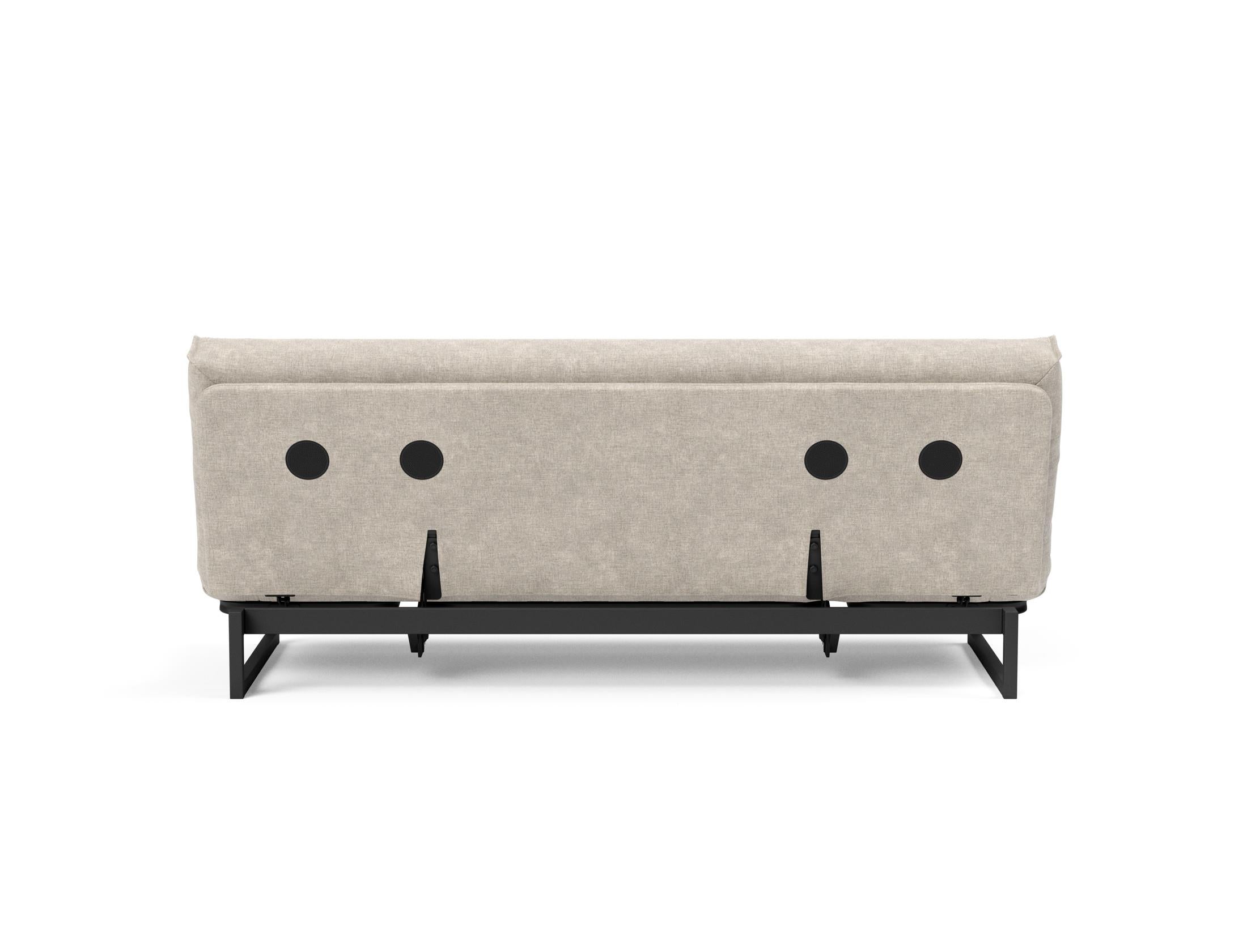Fraction 120 Bettsofa: Flexibles Schlafsofa mit weichem Nordic-Bezug und innovativer Soft Spring Matratze für ultimativen Komfort und Stil.