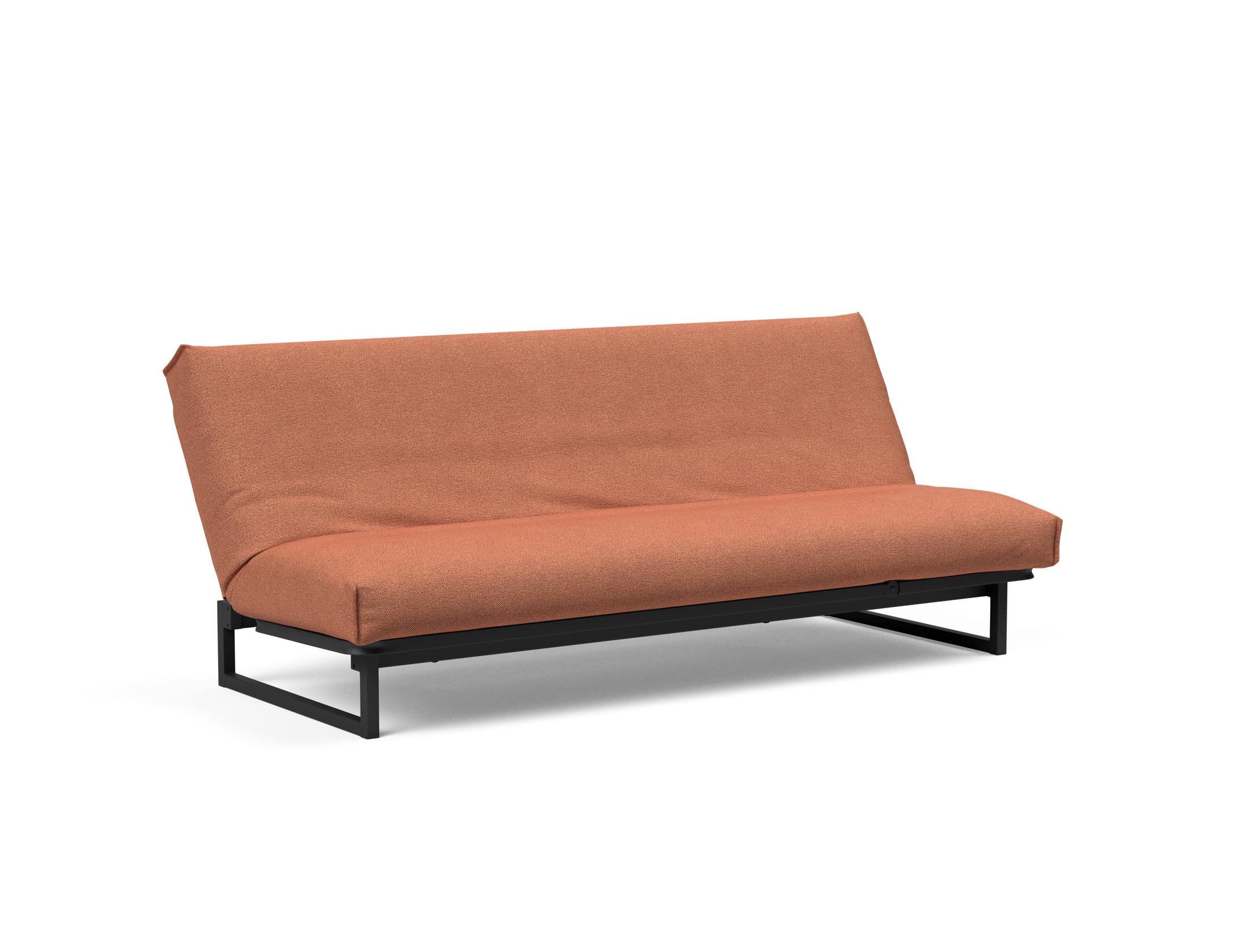 Fraction 120 Bettsofa Nordic Cover: stilvolles, flexibles Sofa mit innovativem Funktionsmechanismus und komfortabler Soft Spring-Matratze für besten Schlaf.