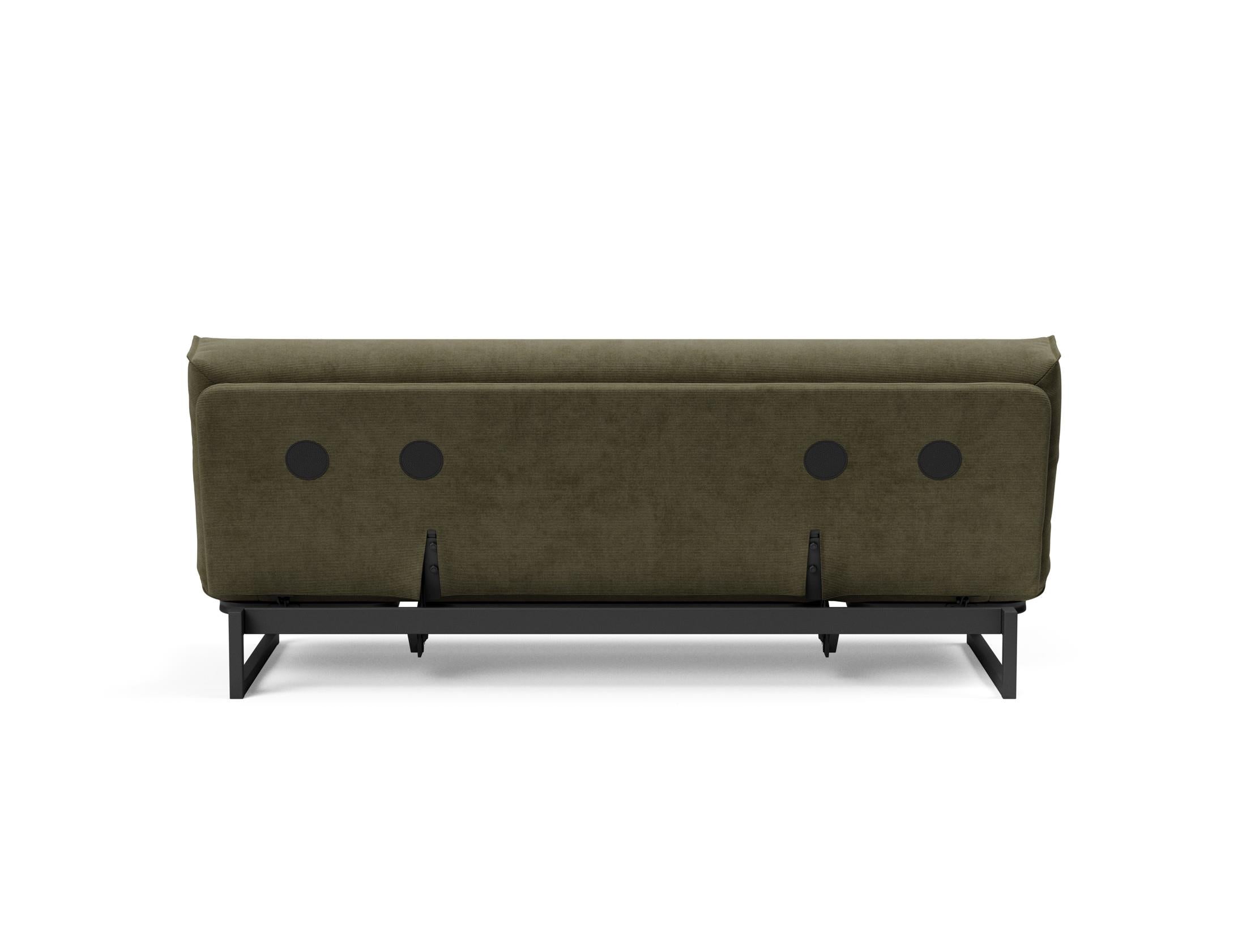 Fraction 120 Bettsofa Nordic Cover: stilvolles, platzsparendes Sofa mit bequemer Soft Spring-Matratze, perfekt für Gäste und kleine Wohnungen.