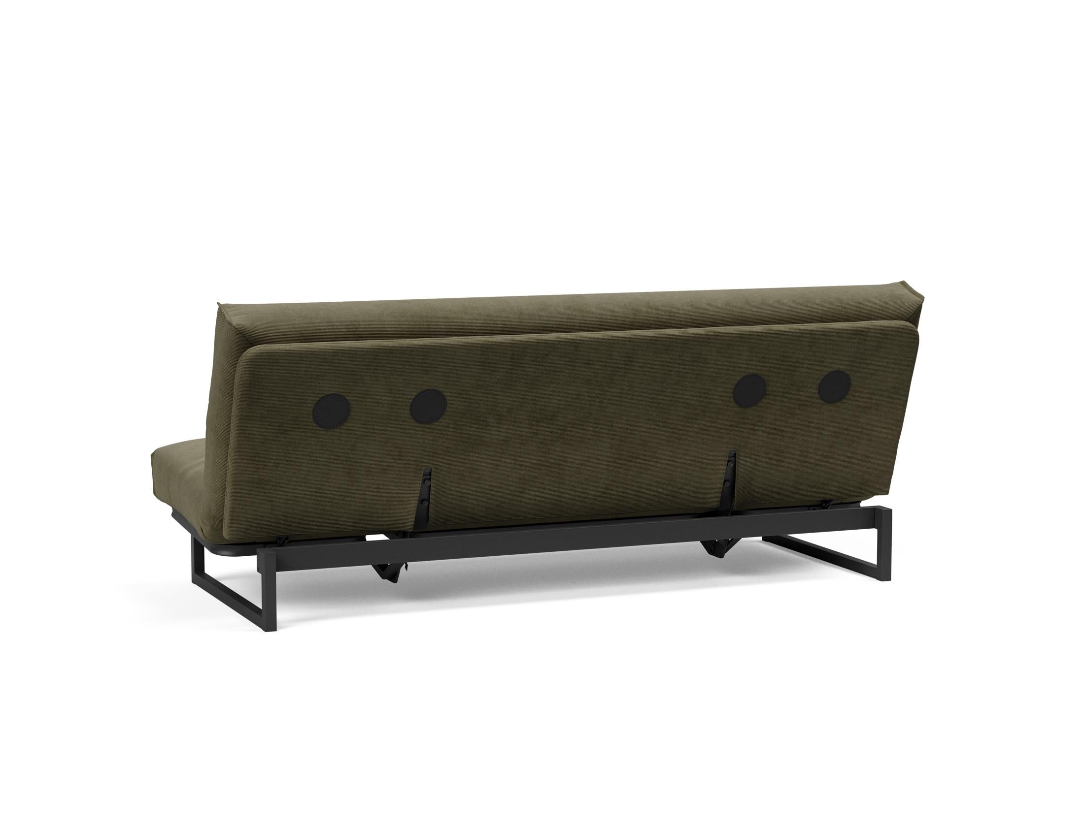Fraction 120 Bettsofa Nordic Cover: modernes, multifunktionales Sofa mit verstellbarer Rückenlehne und hochwertiger Matratze für optimalen Schlafkomfort.