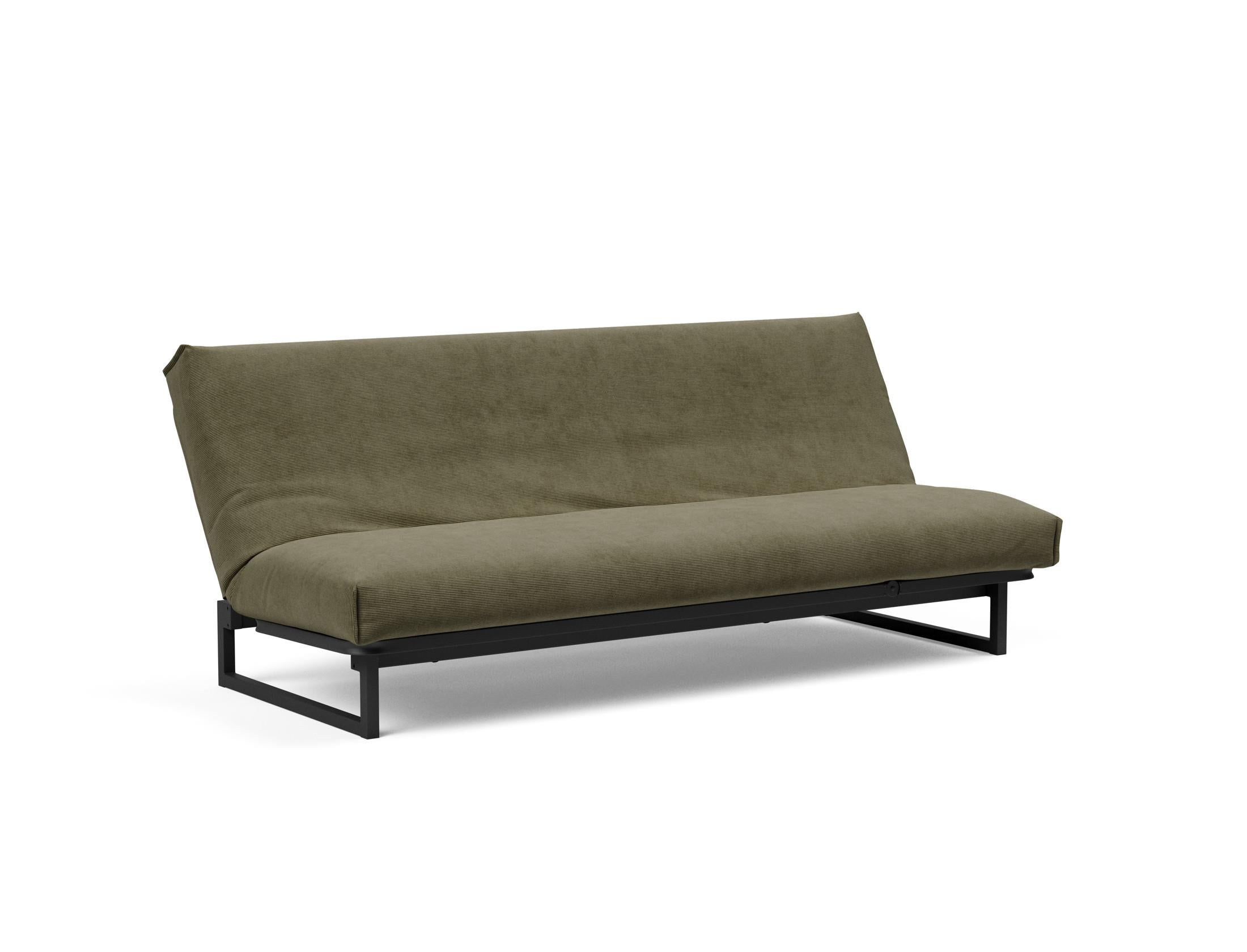 Fraction 120 Bettsofa Nordic Cover: stilvolles, flexibles Sofa mit innovativem Funktionsmechanismus und komfortabler Soft Spring-Matratze für besten Schlaf.