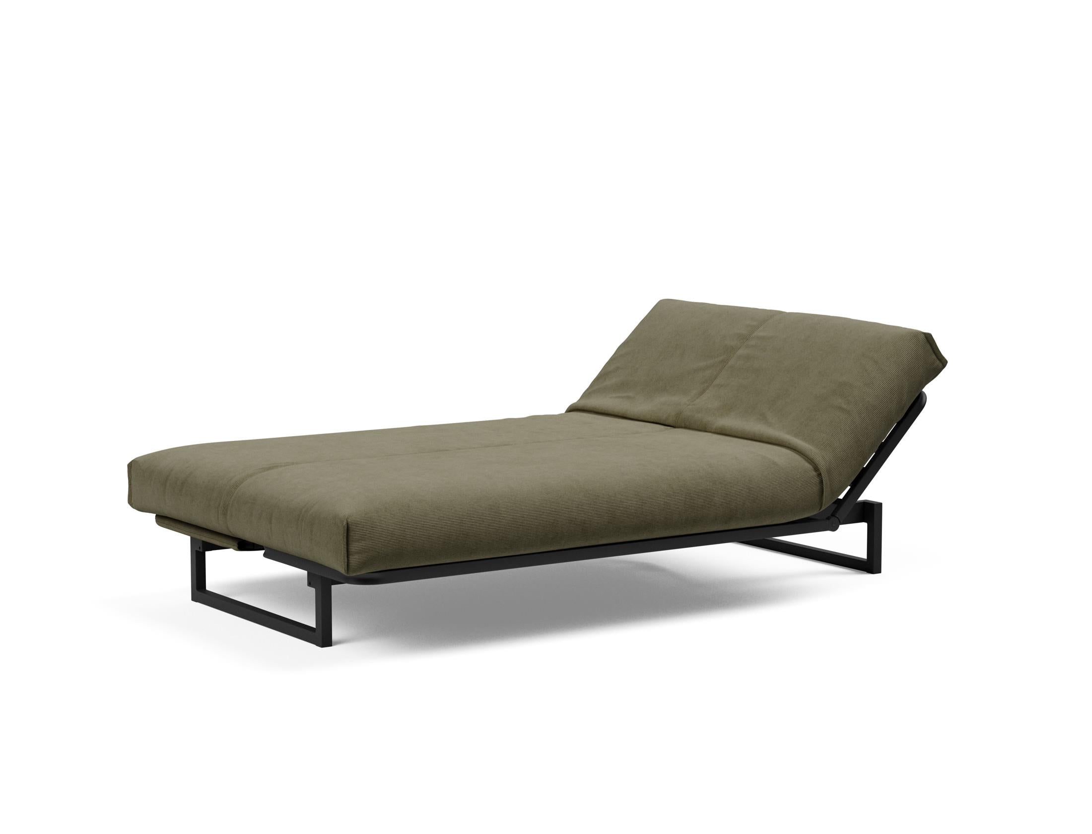 Fraction 120 Bettsofa Nordic Cover: modernes, multifunktionales Sofa mit anpassbarer Rückenlehne und hochwertiger Soft Spring-Matratze für optimalen Schlafkomfort.