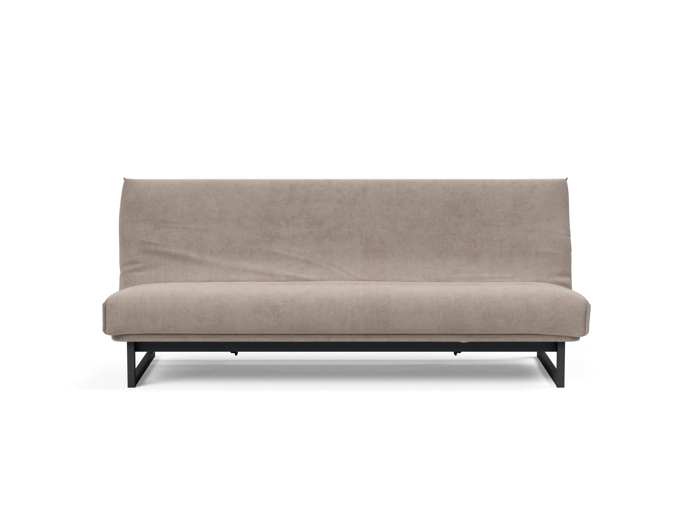 Fraction 120 Bettsofa: Elegantes Schlafsofa mit abnehmbarem Nordic-Bezug und komfortabler Soft Spring Matratze für entspannte Nächte und stilvolles Wohnen.