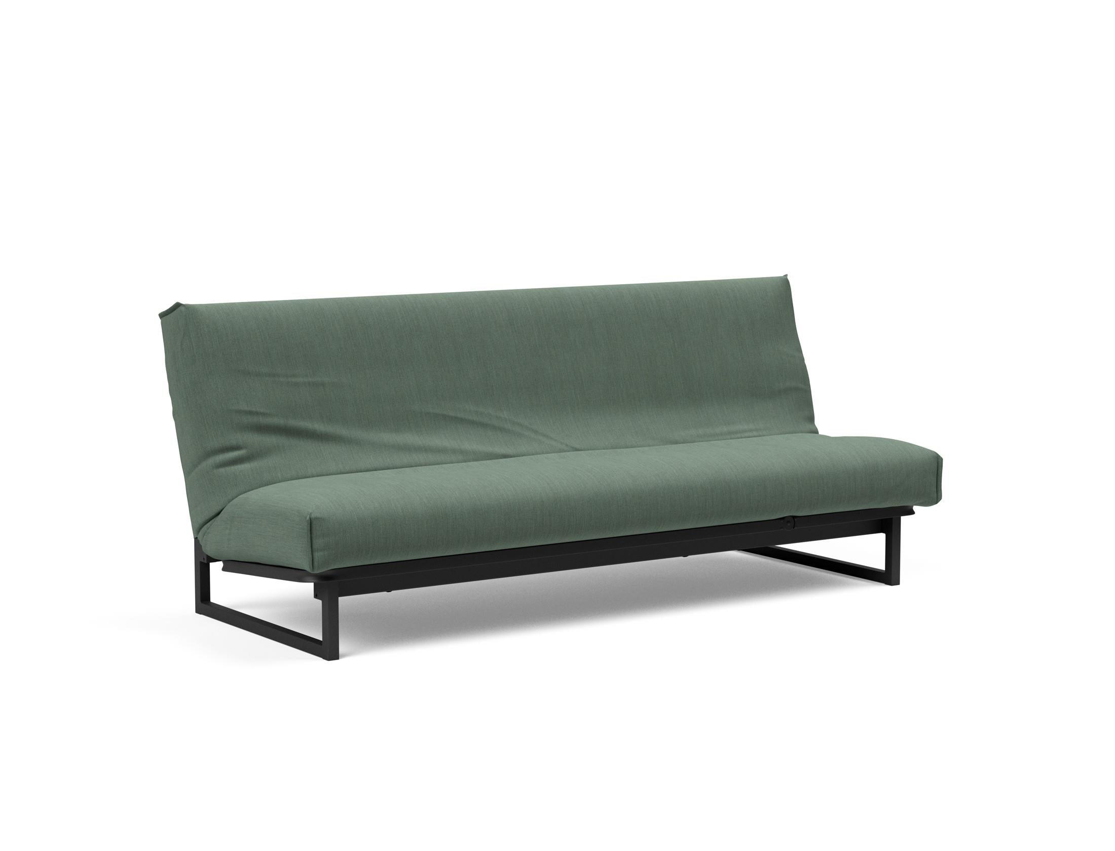 Fraction 120 Bettsofa Nordic Cover: stilvolles, platzsparendes Sofa mit bequemer Soft Spring-Matratze, perfekt für Gäste und kleine Wohnungen.