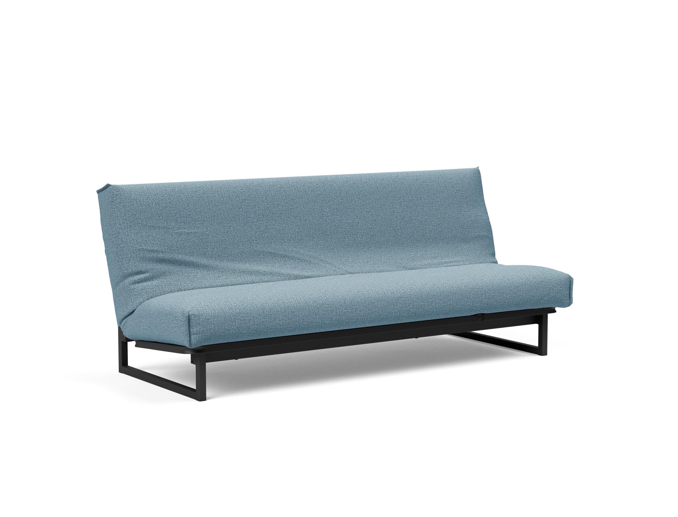 Fraction 120 Bettsofa Nordic Cover: stilvolles, platzsparendes Sofa mit bequemer Soft Spring-Matratze, perfekt für Gäste und kleine Wohnungen.