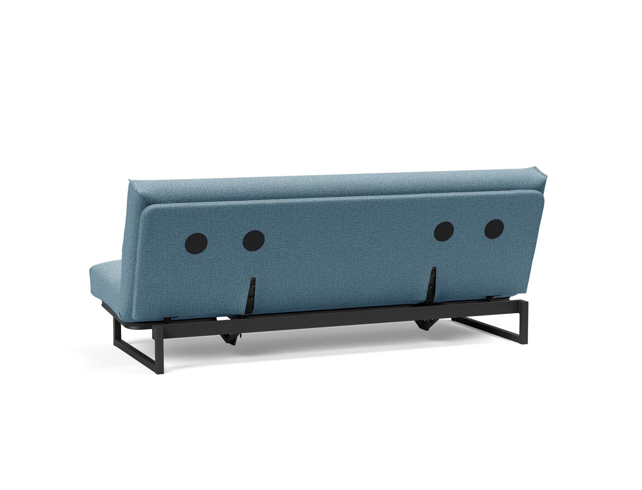 Fraction 120 Bettsofa Nordic Cover: modernes, multifunktionales Sofa mit verstellbarer Rückenlehne und hochwertiger Matratze für optimalen Schlafkomfort.
